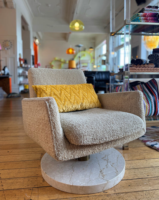 VLADIMIR KAGAN / Model 524 Lounge Chair - Original Sand Bouclé - 2 avail.