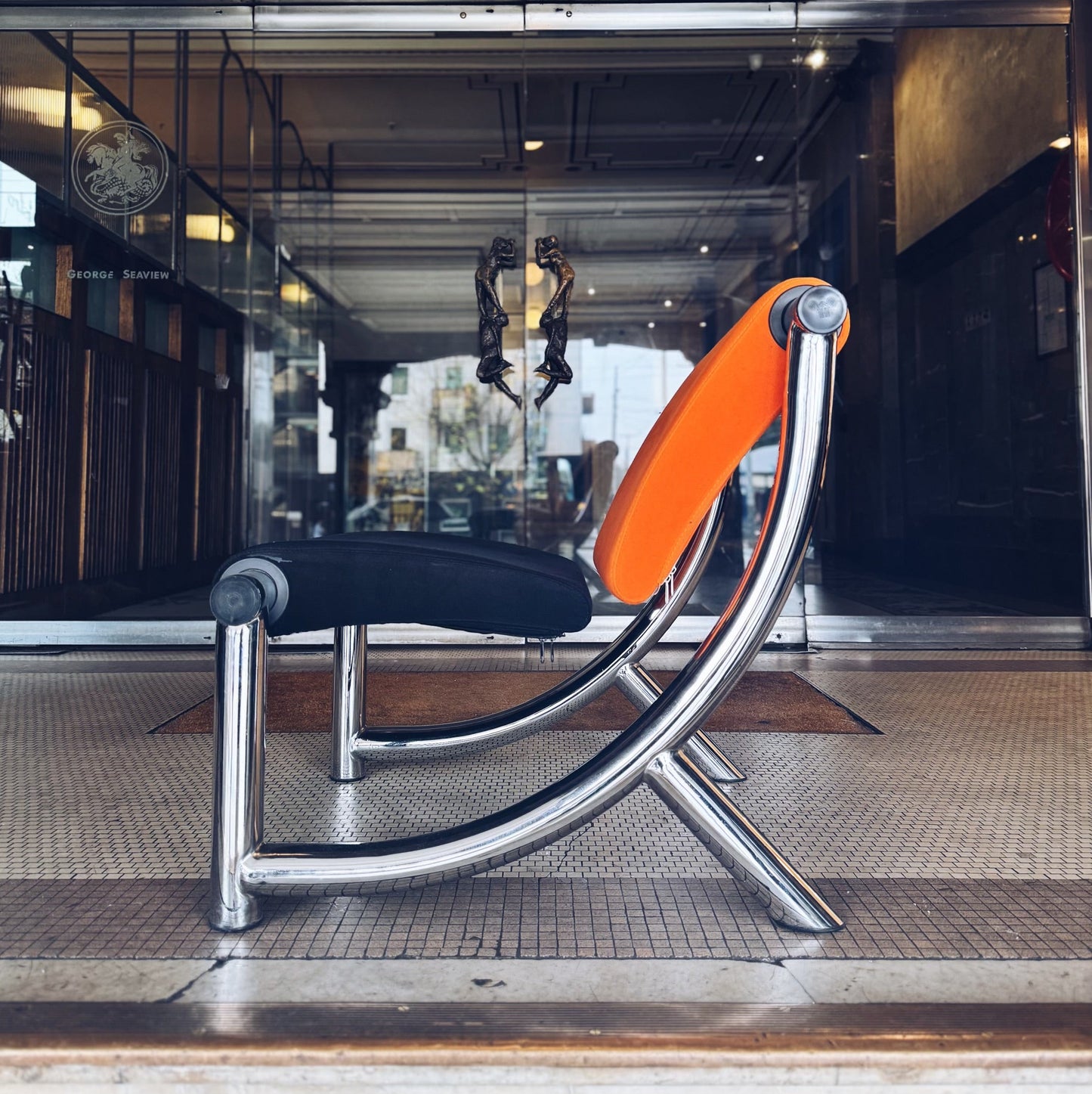 KLOBER TEZETT / 1980s German Post Modern Chrome Occasional Chair