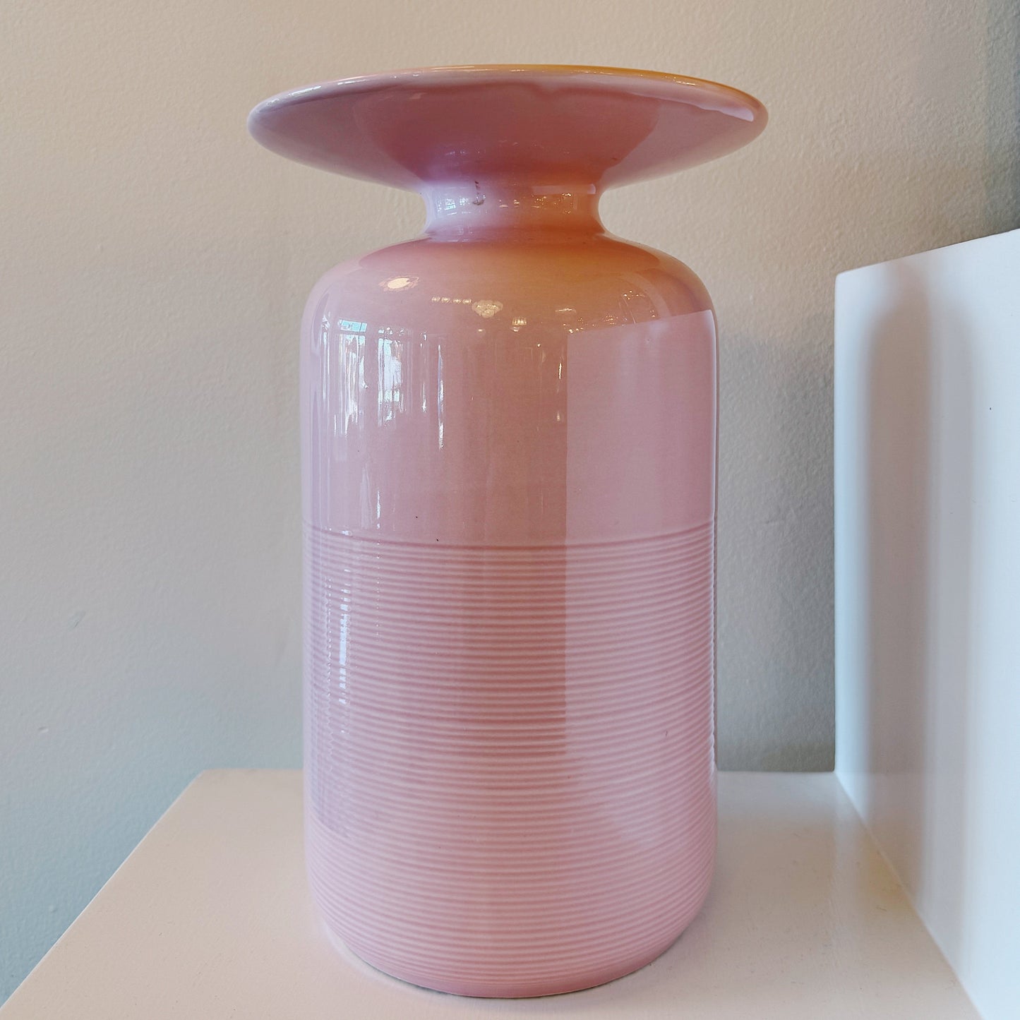 VINTAGE / Ceramic Post Modern Vase - Pastel Pink