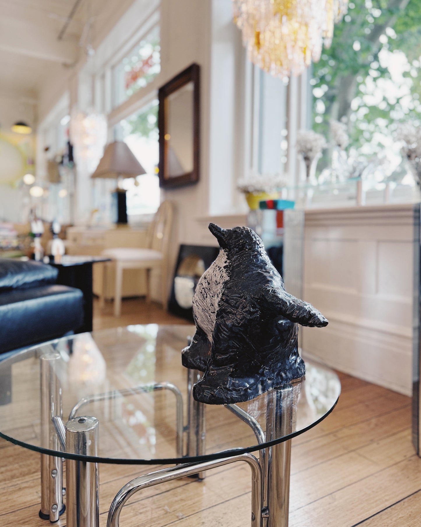 1970s / Earthenware Penguin Sculpture w/Glaze