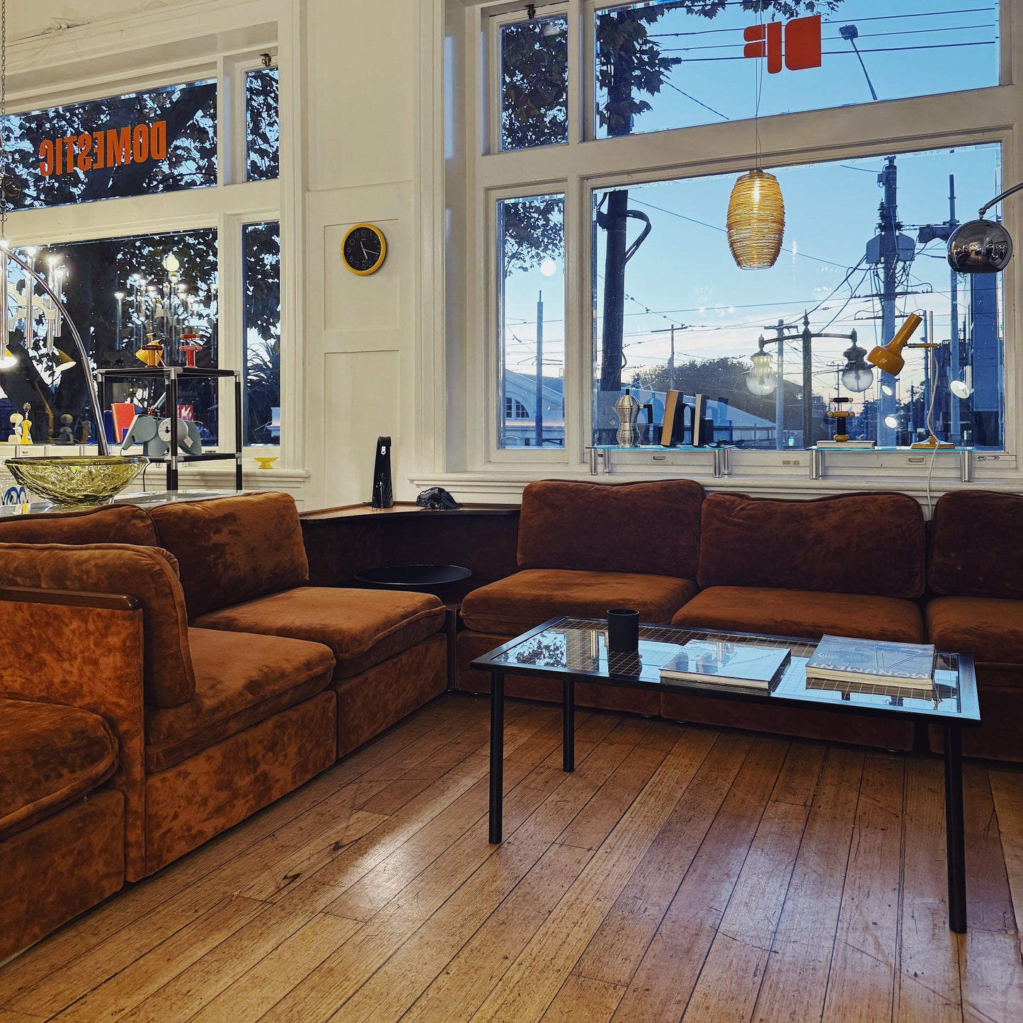 VINTAGE MODULAR / 1970s Cognac Terry/Velour sofa