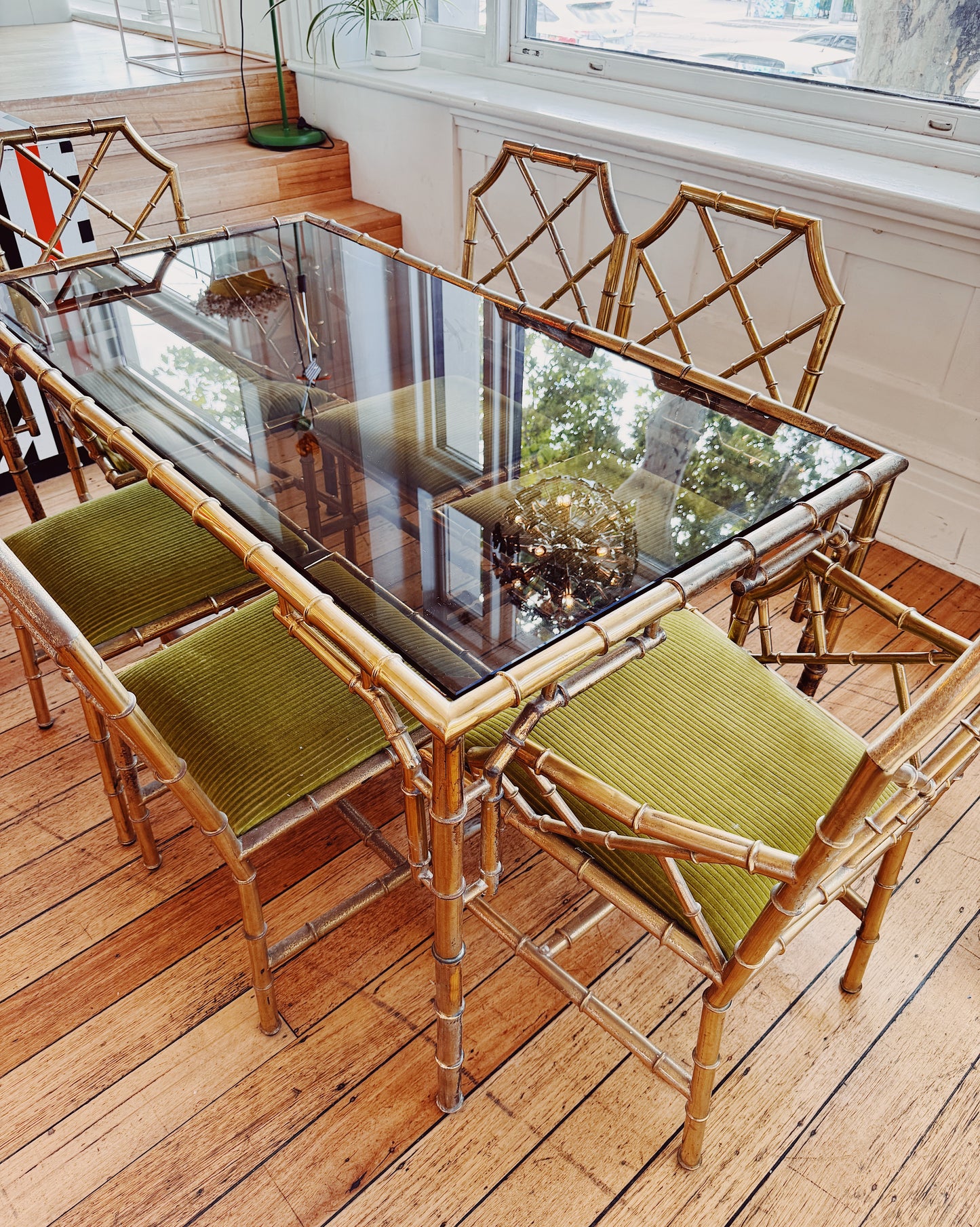 ITALIAN REGENCY / Vintage 1970s Solid Brass Dining Setting