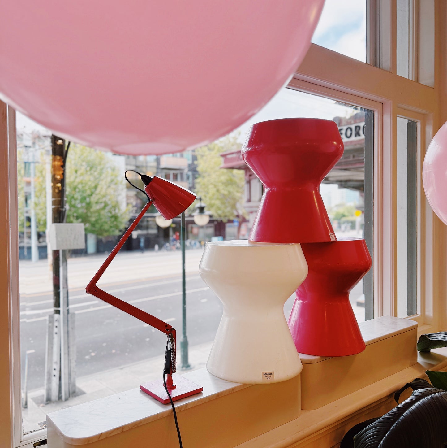 KORBAN/FLAUBERT / Swell Stool in Pink & White