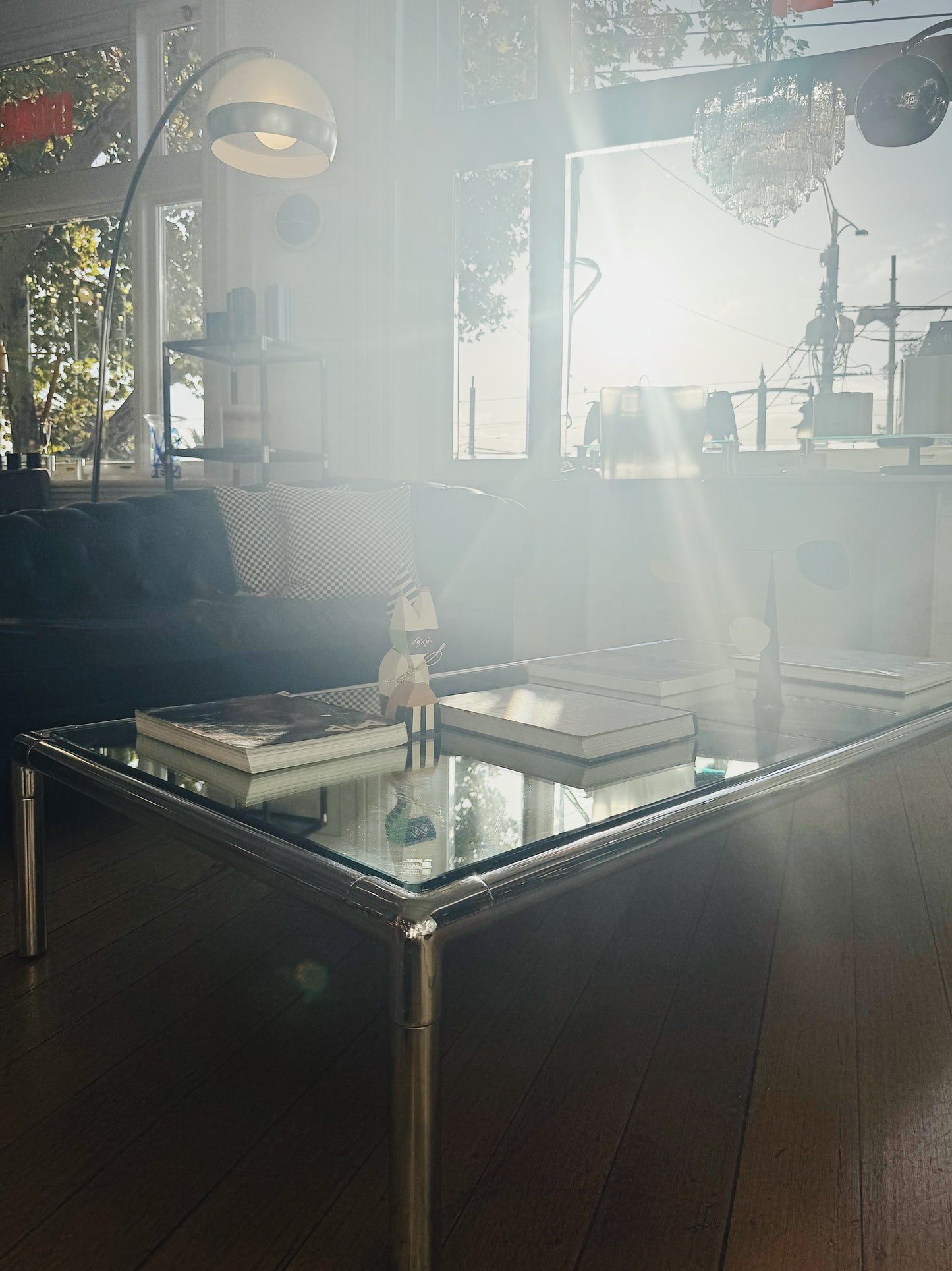 VINTAGE / Tubular Chrome XL Cocktail/Coffee Table