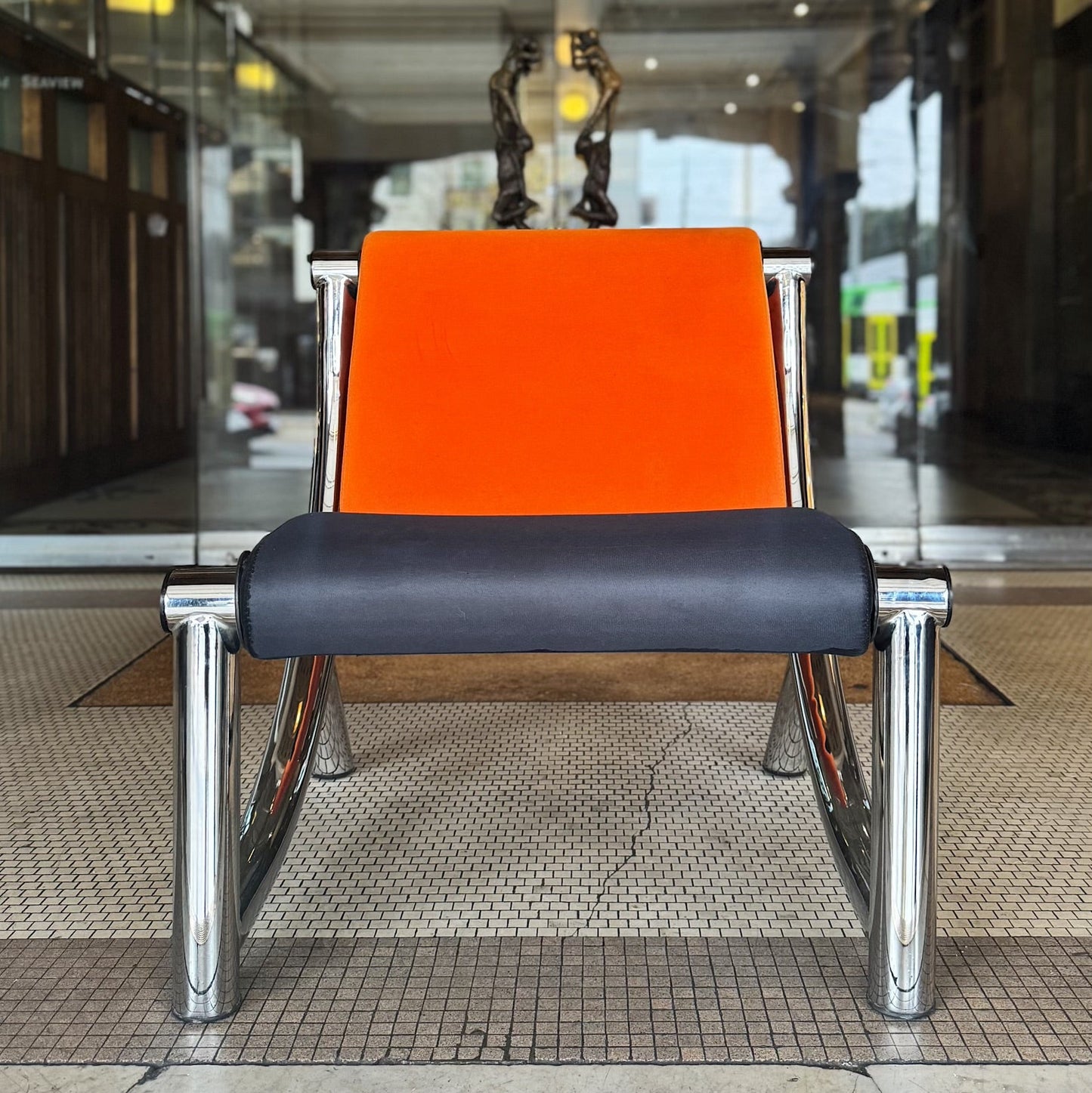 KLOBER TEZETT / 1980s German Post Modern Chrome Occasional Chair