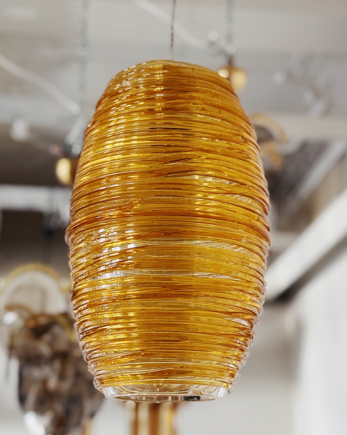 VISTOSI / Italian Designer Glass “Damasco” Pendant Light