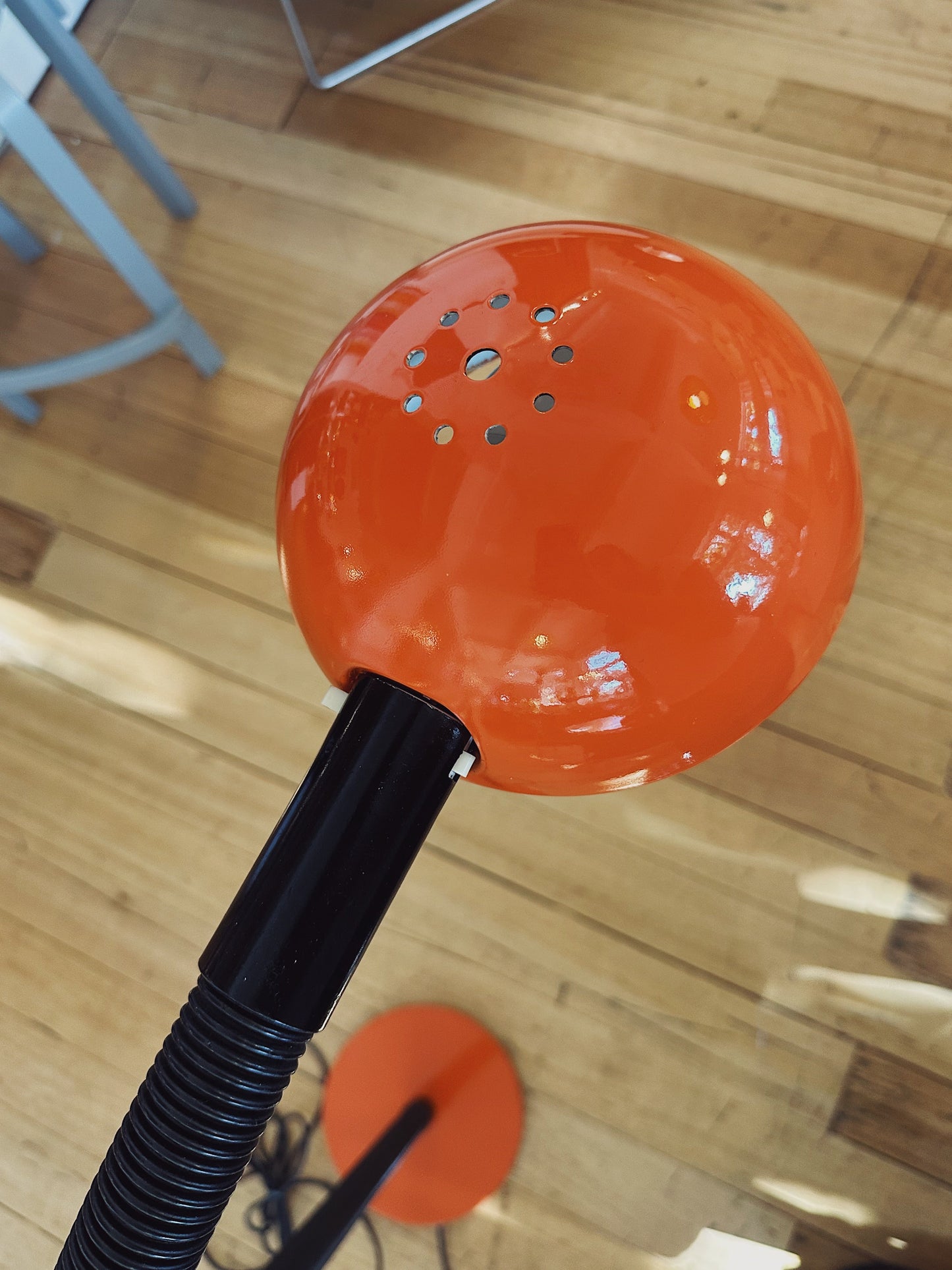 OSLO / 1970s Gooseneck Orange Floor Lamp