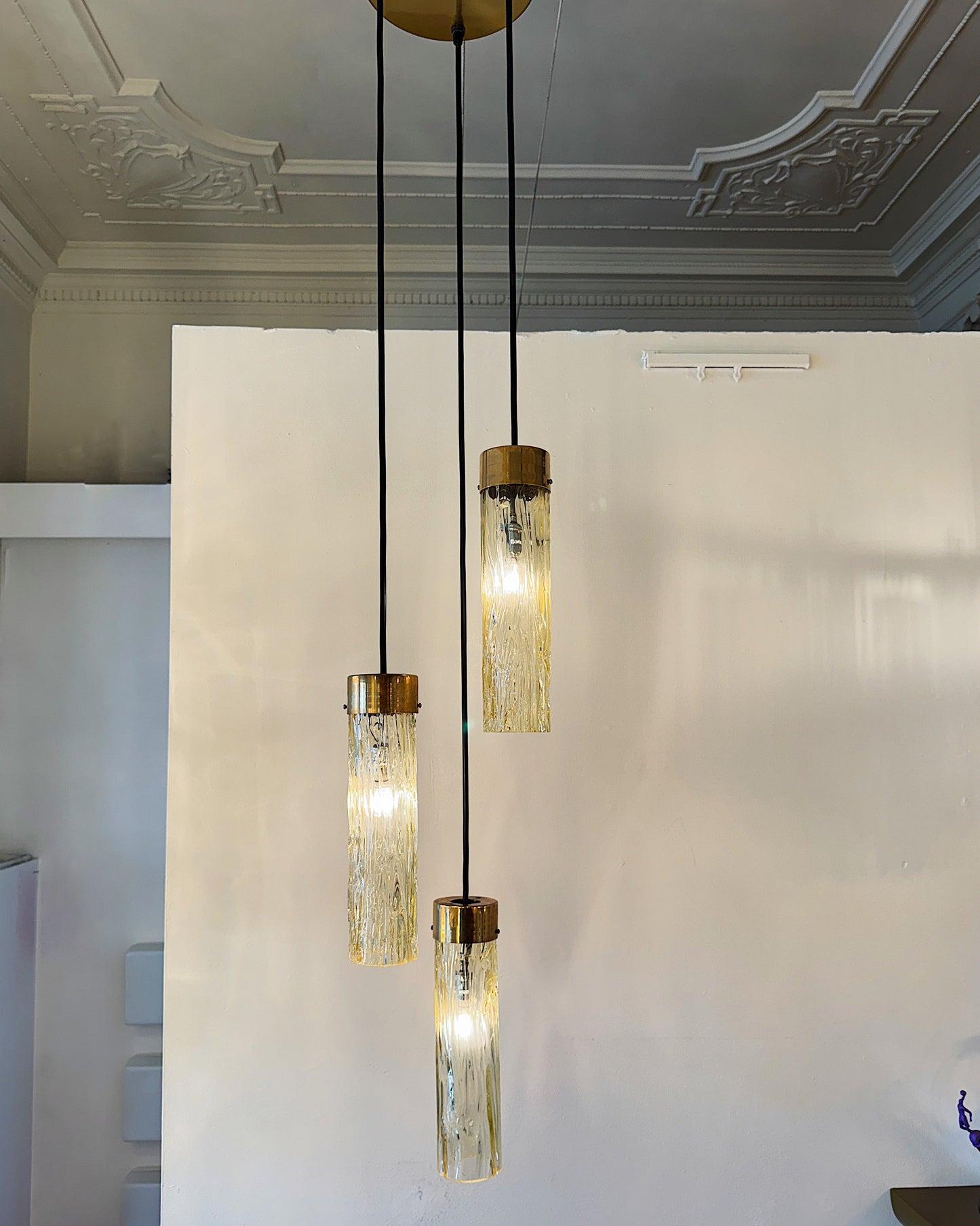 TRONCHI / Vintage Sungold Glass Cascading Pendant