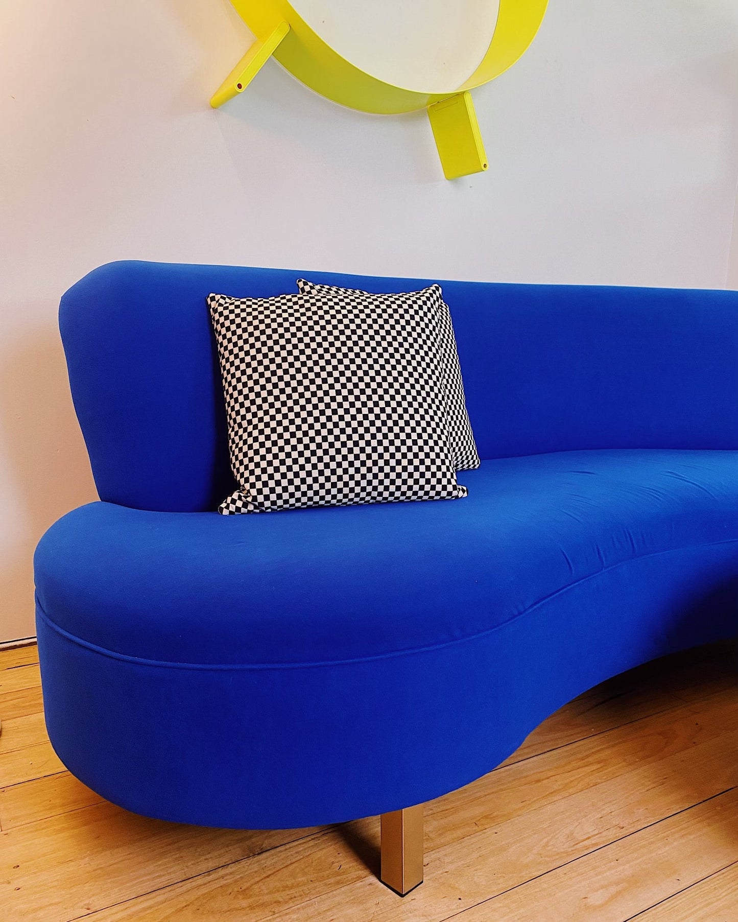 FANTASY #425 / Curved Cobalt Blue Cloud Sofa + Ottoman