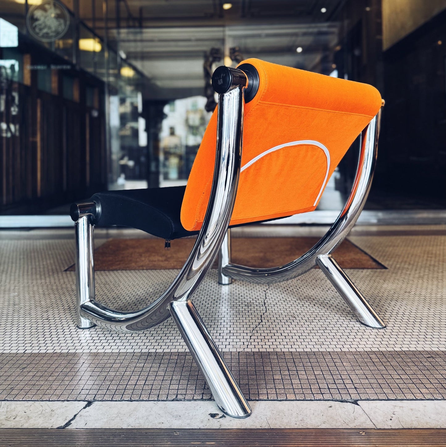 KLOBER TEZETT / 1980s German Post Modern Chrome Occasional Chair