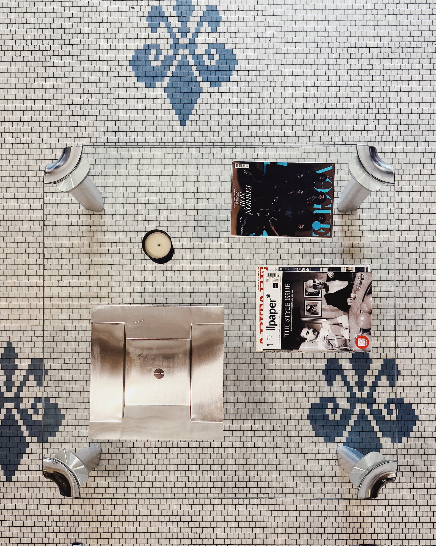 VINTAGE / Aluminium + Glass Coffee Table