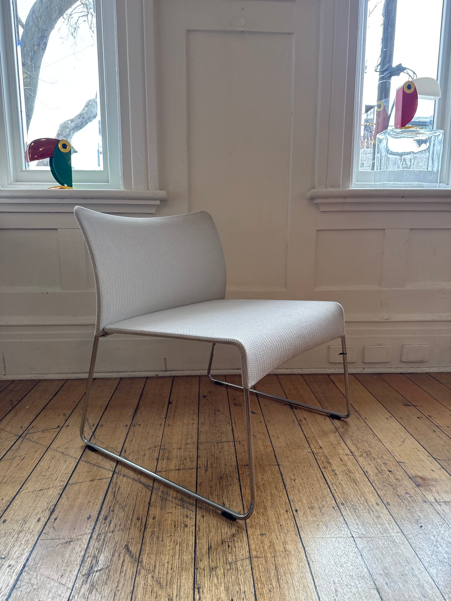 VITRA TAKEOVER / Sim Stacking Chair by Jasper Morrison, 1999 - White Mesh