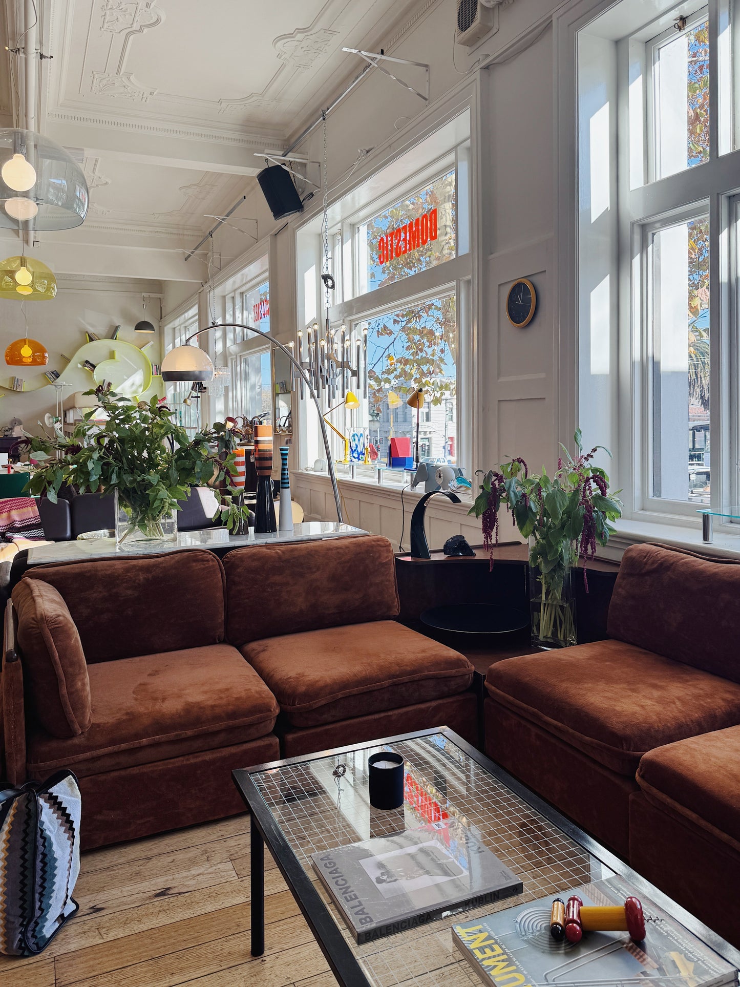 VINTAGE MODULAR / 1970s Cognac Terry/Velour sofa