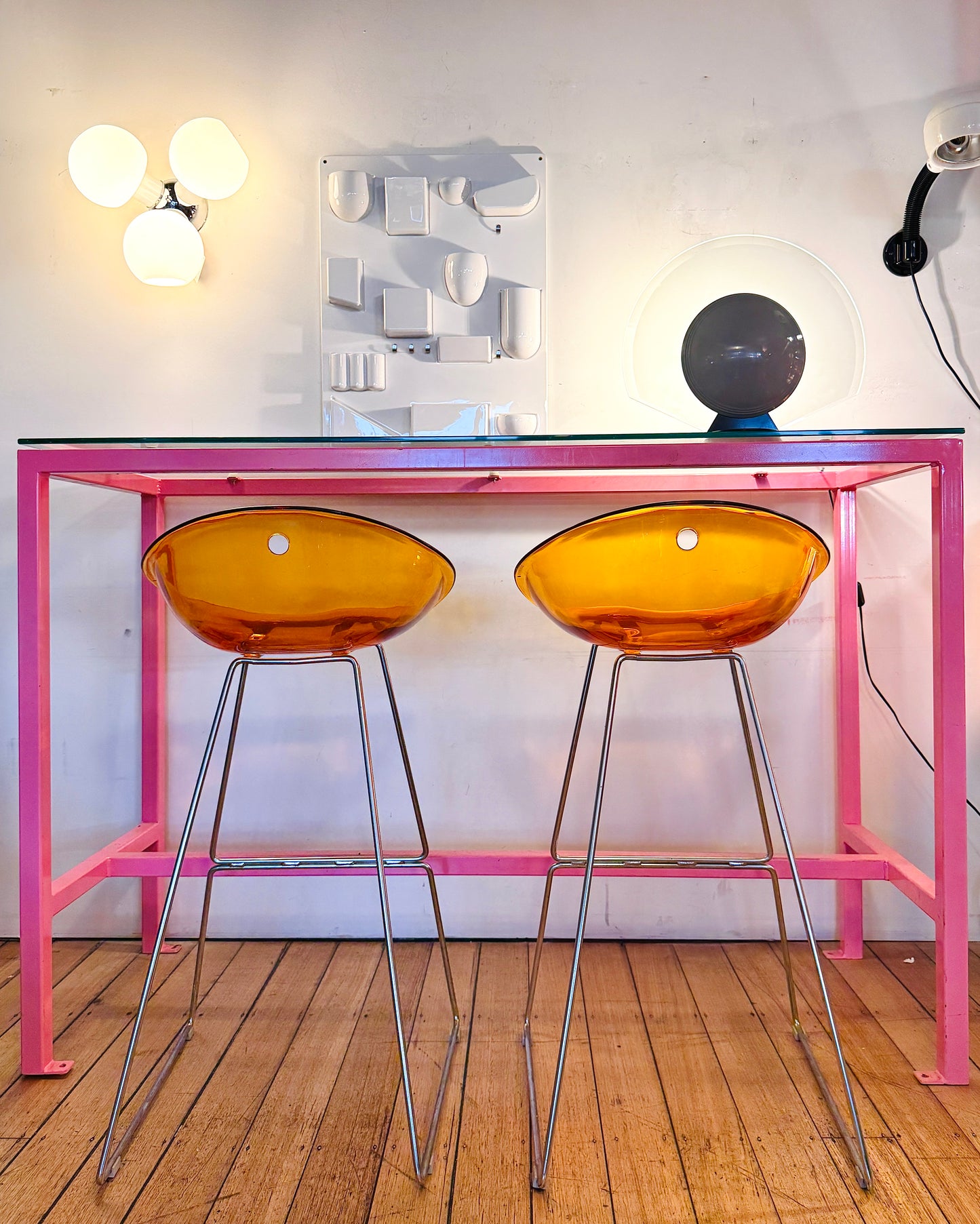 UNNEW / Pedrali Gliss 902 Acrylic & Chrome Bar Stools