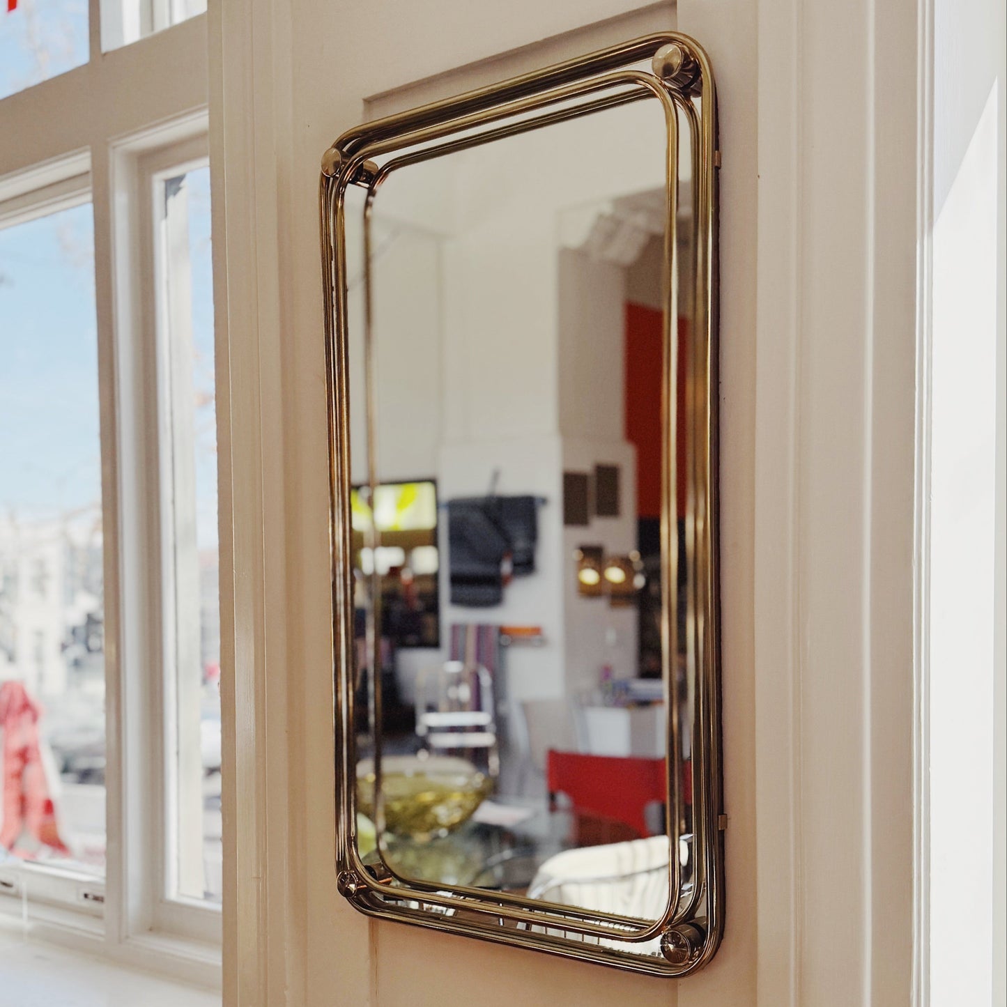1970s REGENCY / Gold Framed Mirror