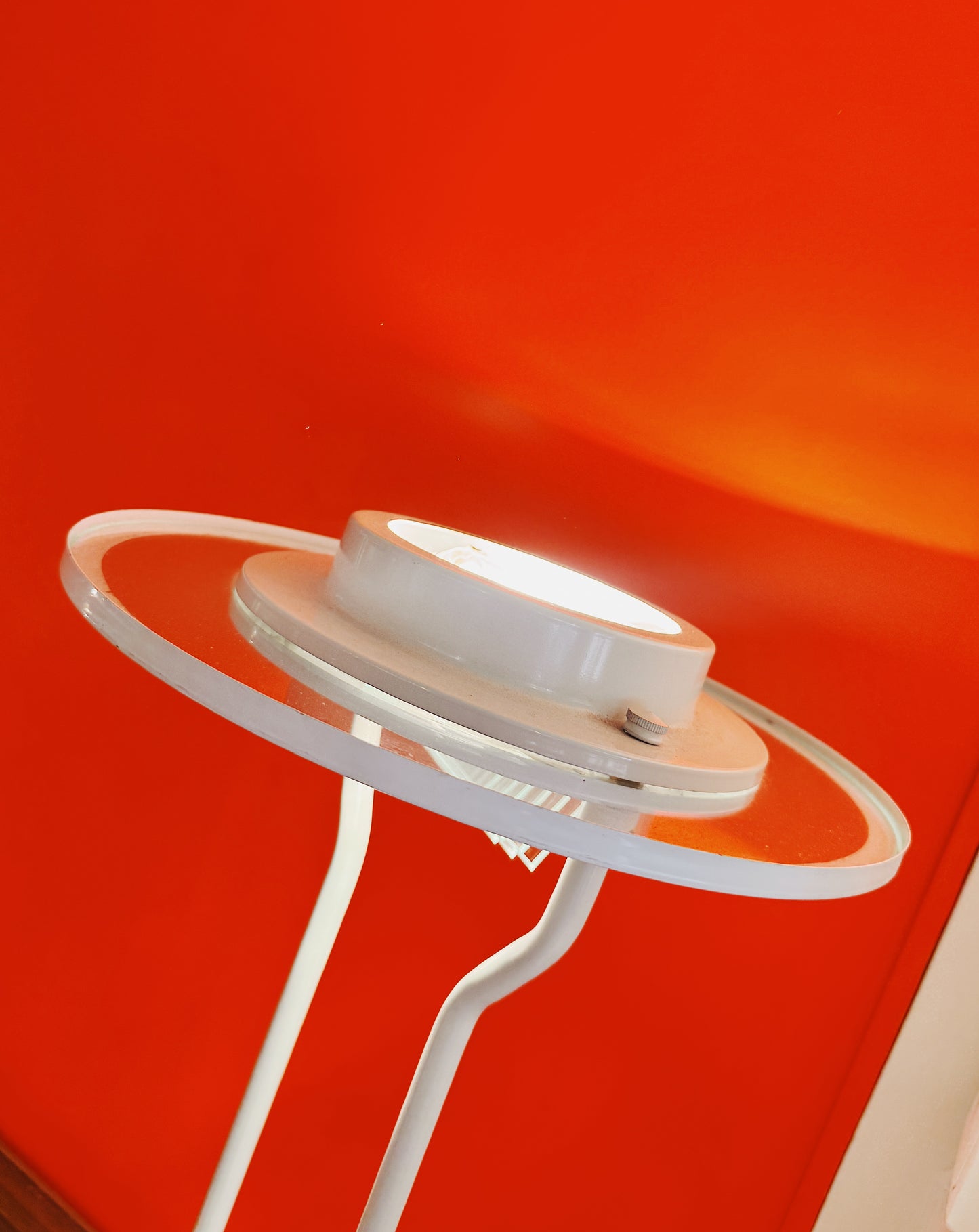 POST MODERN / Vintage Uplighter Floor Lamp - White