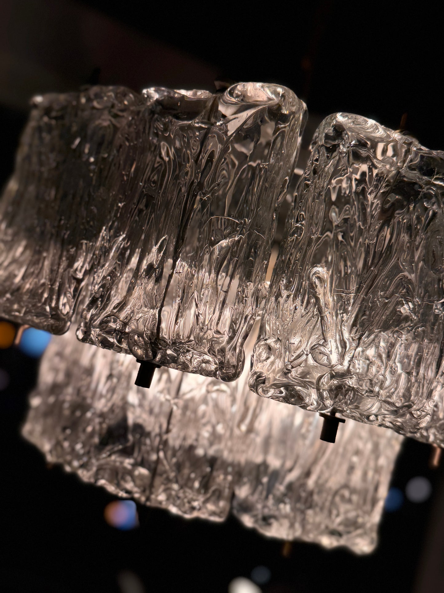 BAROVIER e TOSO / 1950s Mattonella Murano Glass Chandelier