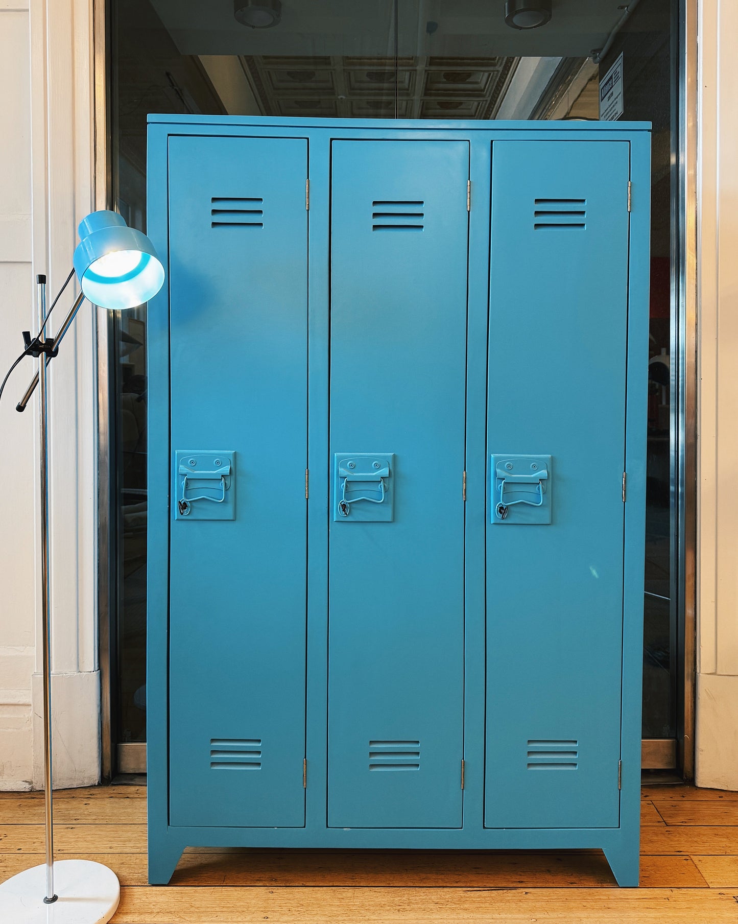 VINTAGE/ 1960s Japanese School Locker in Azure Blue 青