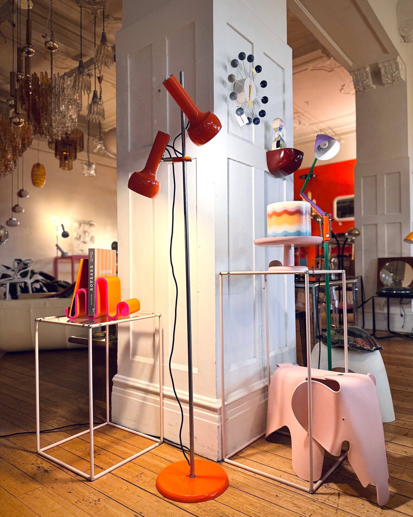 VINTAGE / Oslo Aust. / Dual Head Floor Lamp - Orange