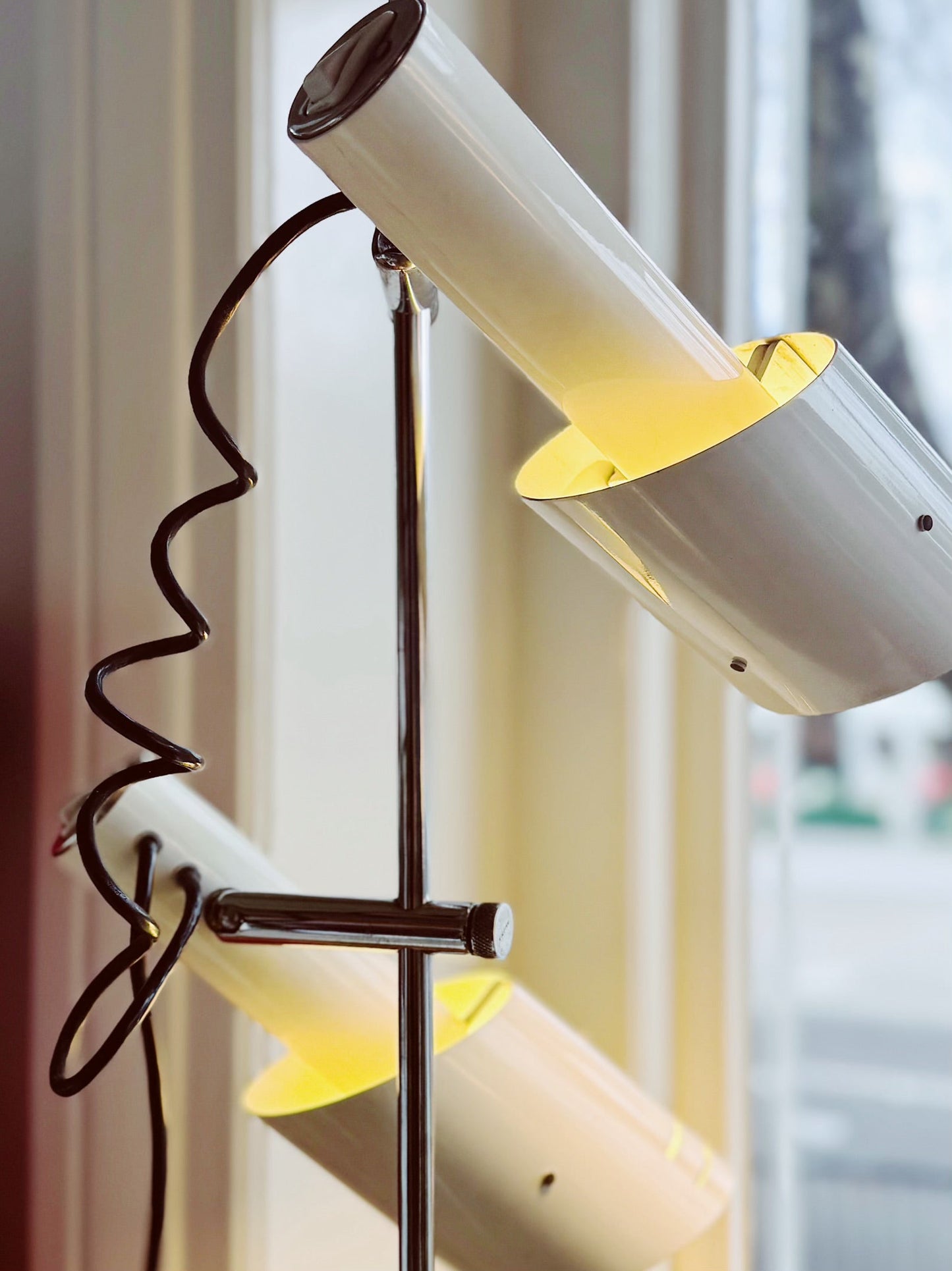 OSLO / White Space Age Dual Head Floor Lamp