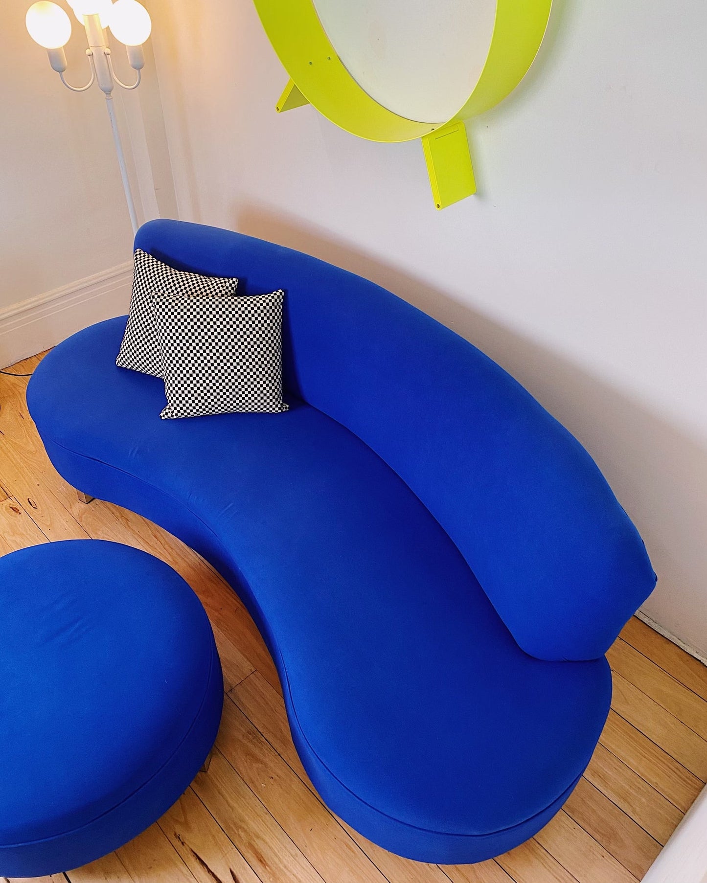 FANTASY #425 / Curved Cobalt Blue Cloud Sofa + Ottoman