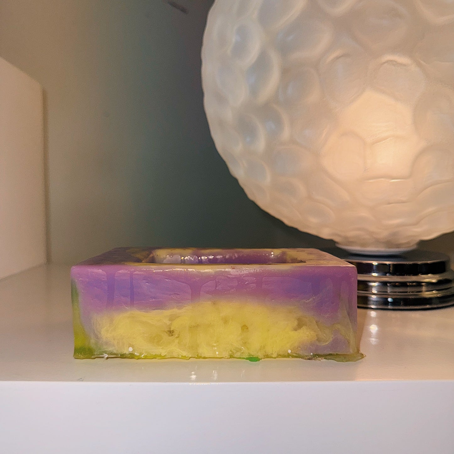 RESIN / Vessel / Handmade / Lilac & Yellow