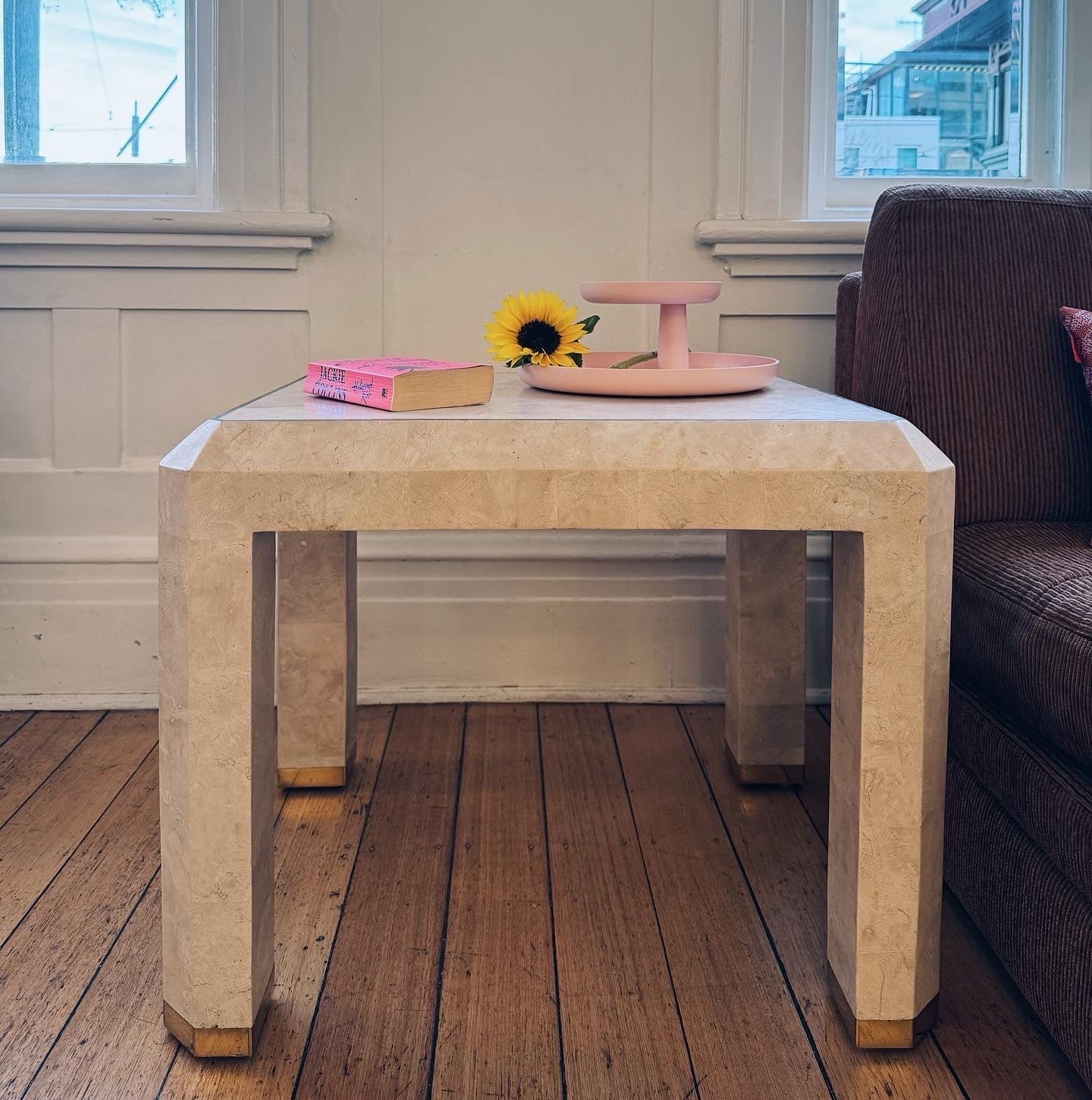 MAITLAND SMITH / Brass and Tessellated Stone Side Table