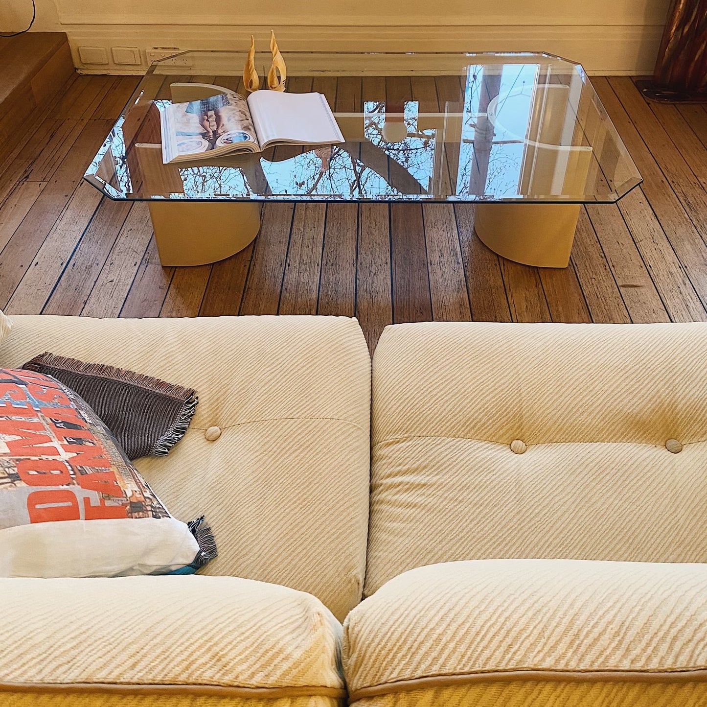 FANTASY #362/ Atlantis 1970s Cream Tiger Rib Two Seater Sofa