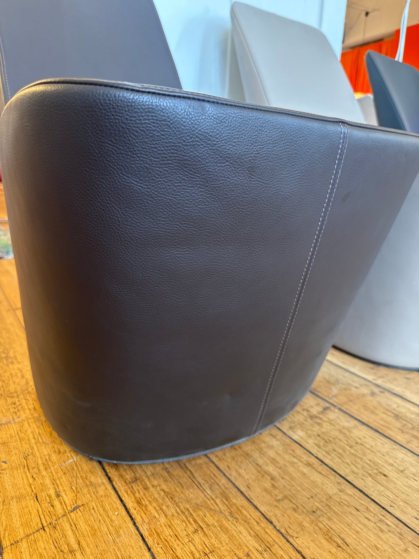 VITRA TAKEOVER / Monopod Leather Seat by Jasper Morrison, 2008 - Chocolate