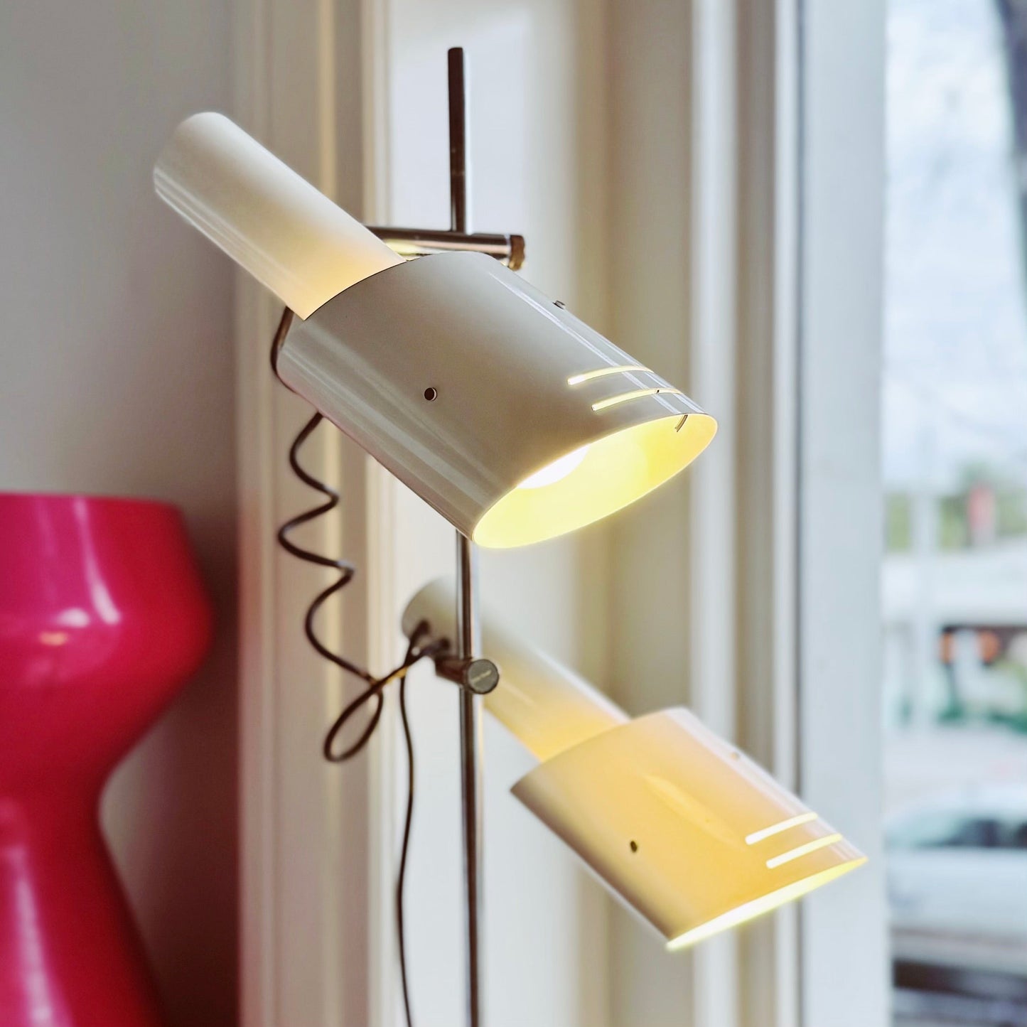 OSLO / White Space Age Dual Head Floor Lamp