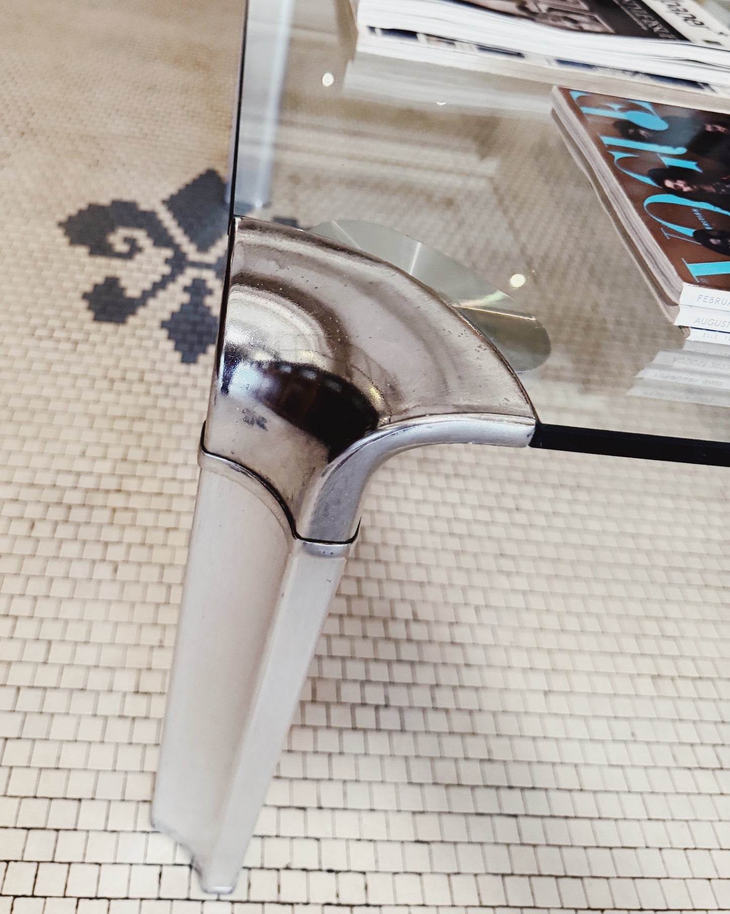 VINTAGE / Aluminium + Glass Coffee Table