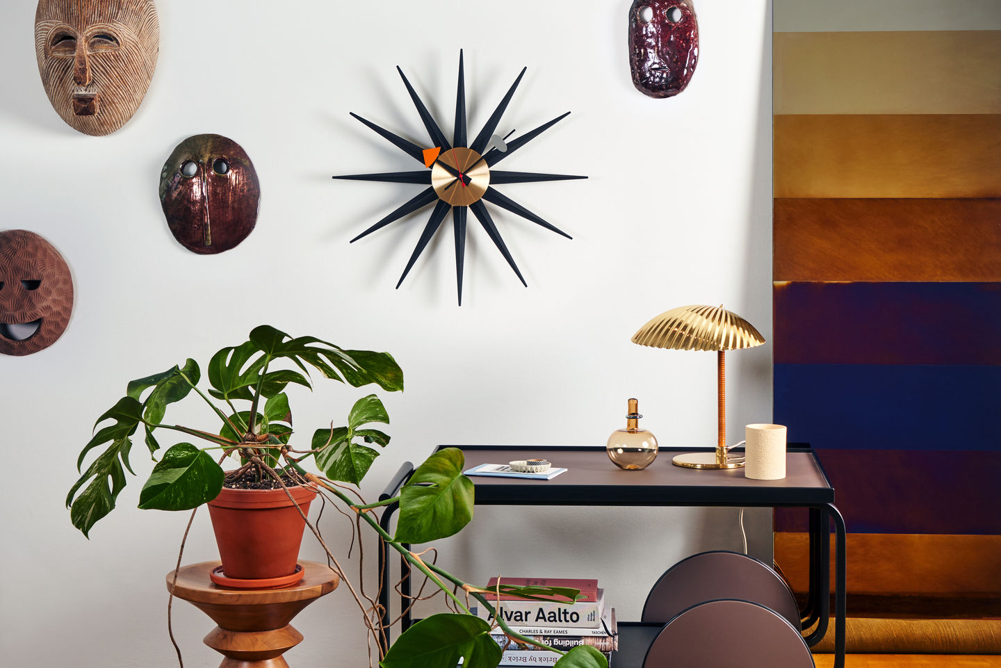 VITRA / Sunburst Clock by George Nelson - Black + Brass