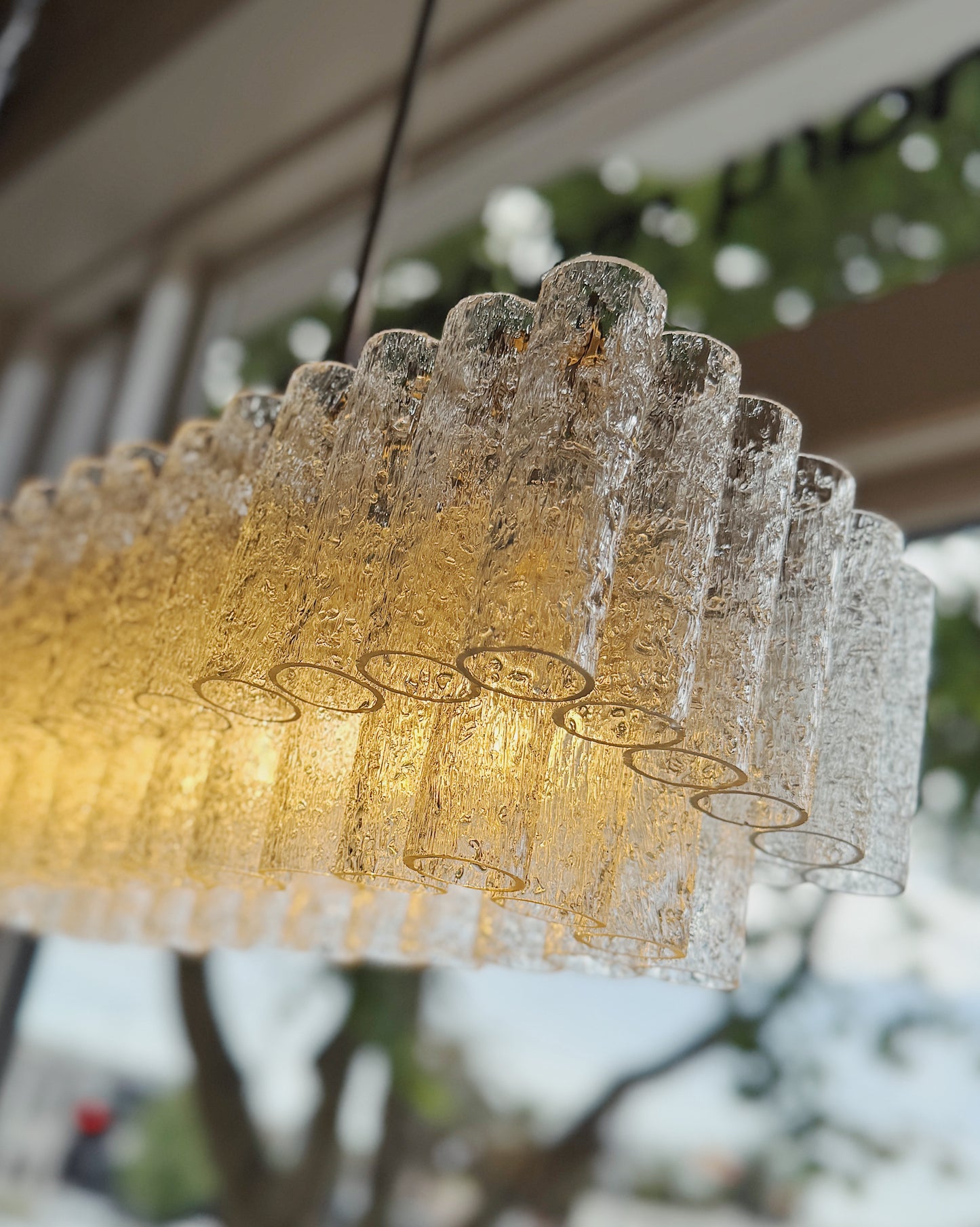 DORIA LEUCHTEN / Icicle Tronchi Glass Rectangular Chandelier