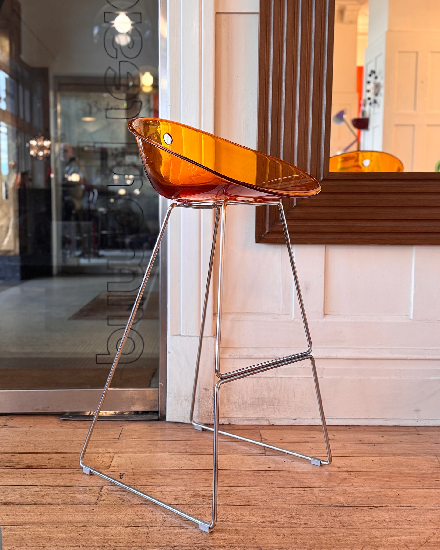 UNNEW / Pedrali Gliss 902 Acrylic & Chrome Bar Stools