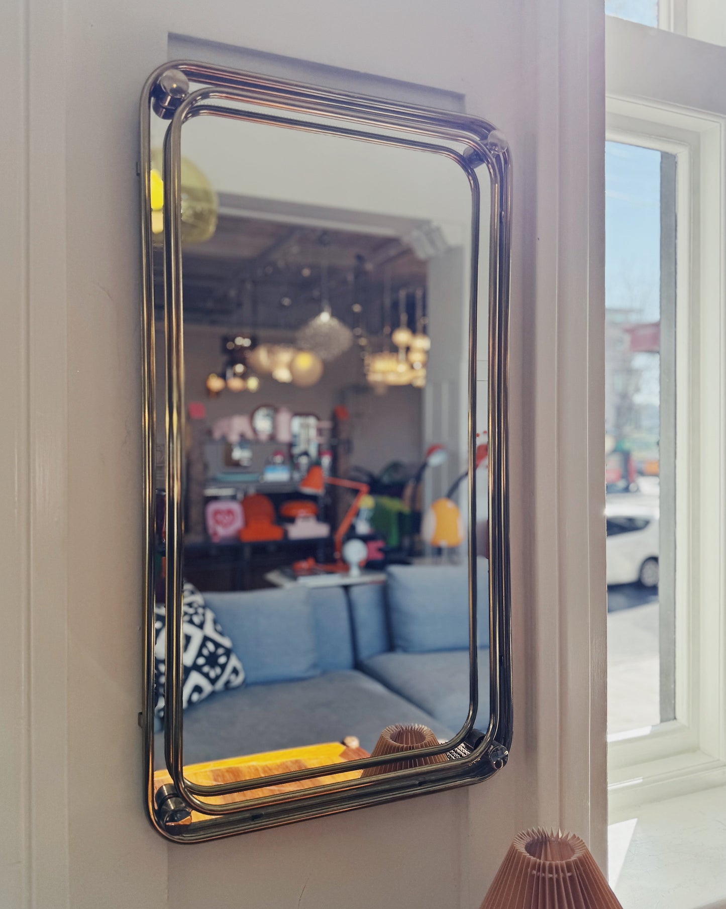 1970s REGENCY / Gold Framed Mirror