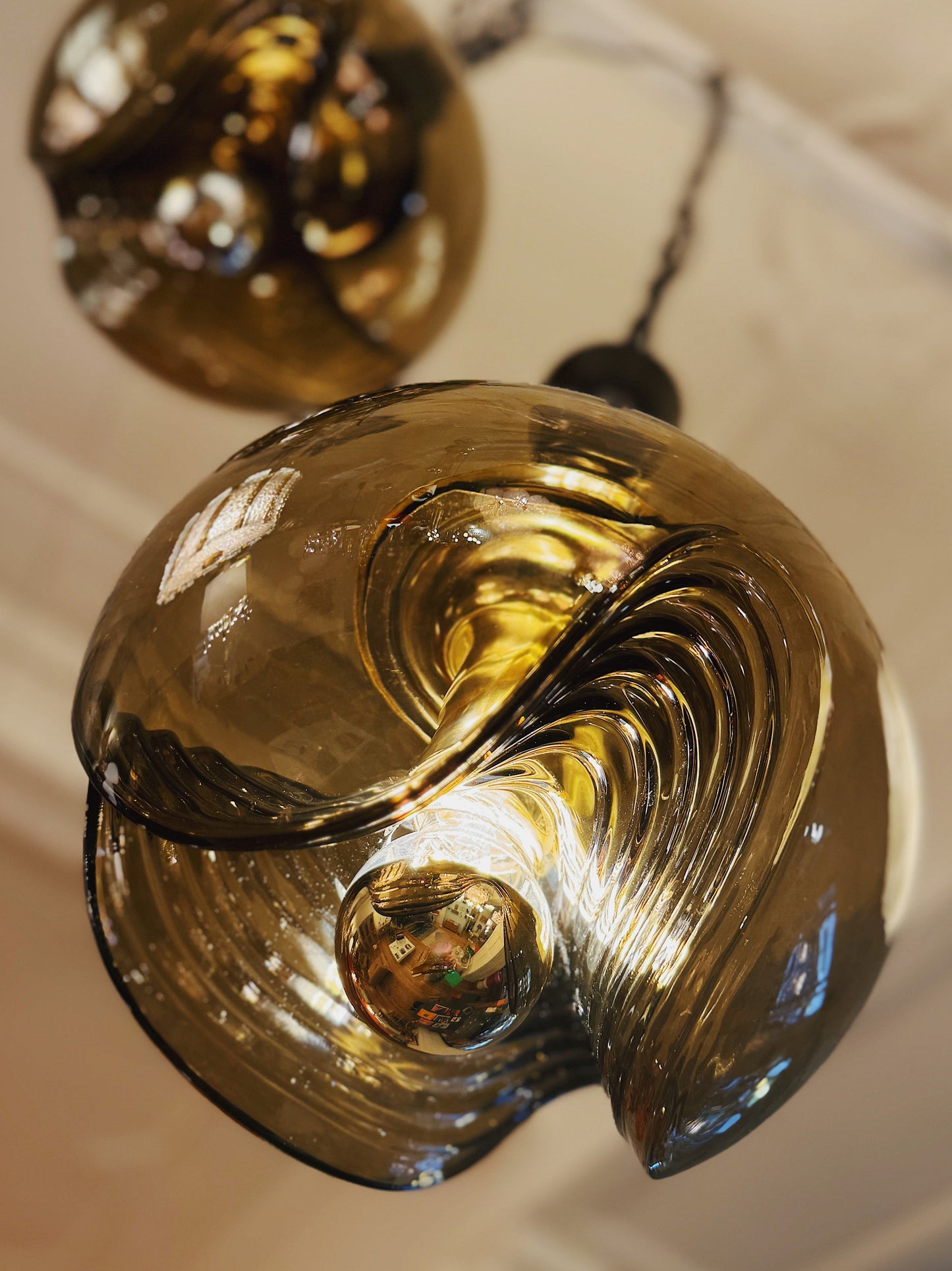 PEILL & PUTZLER / 1970s Wave Glass Pendant