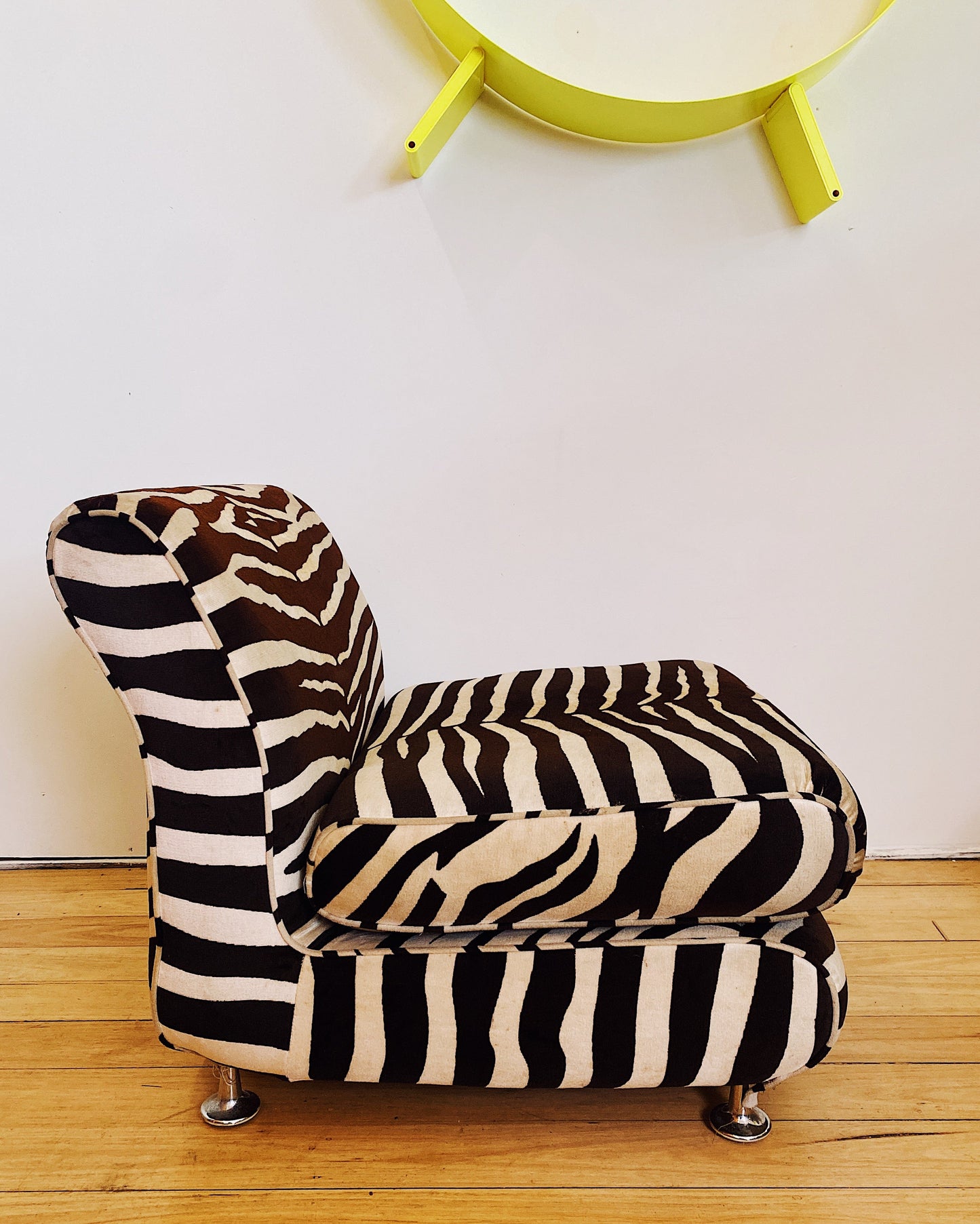 ITALIAN MODULAR / Zebra Print Velour Chairs