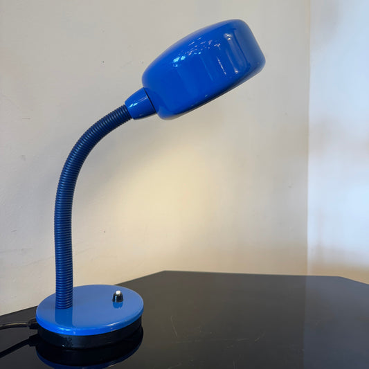 VINTAGE / Retro Gooseneck Desk Lamp - Blue