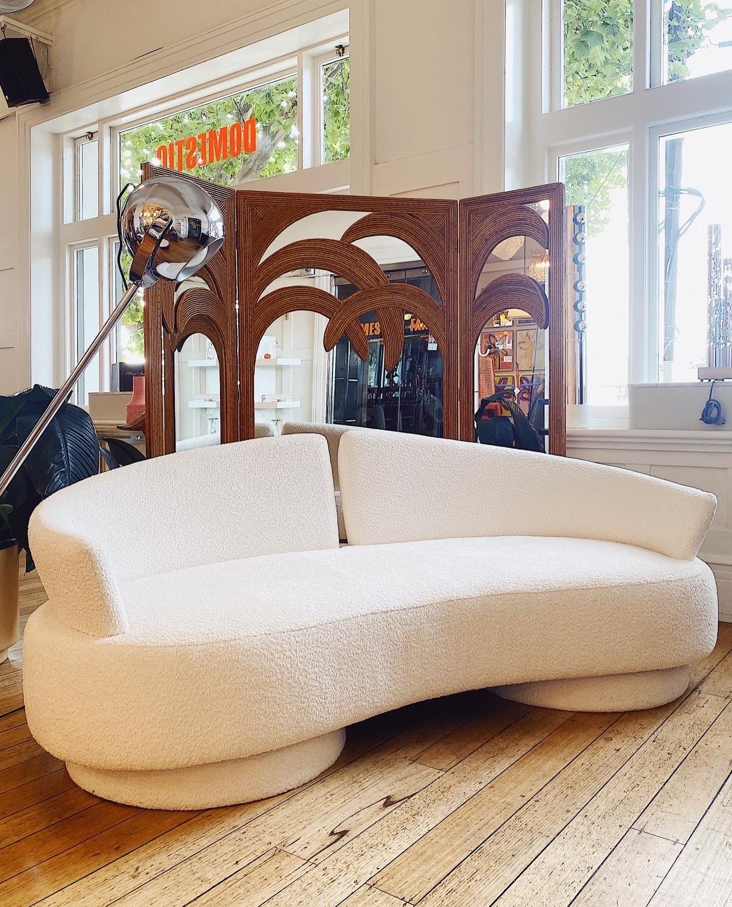 FANTASY #427 / Serpentine Cloud Style Sofa in Ivory Boucle
