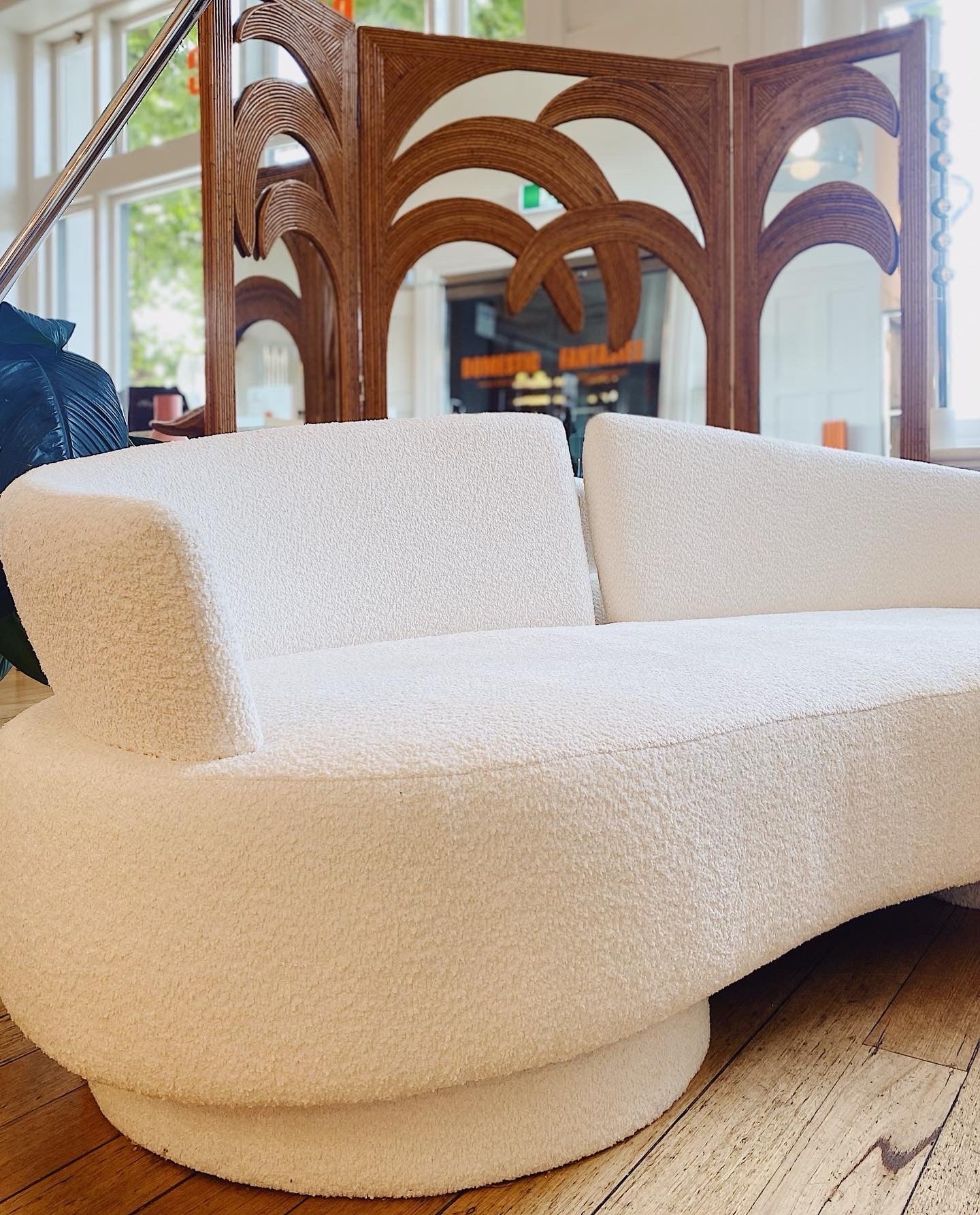 FANTASY #427 / Serpentine Cloud Style Sofa in Ivory Boucle