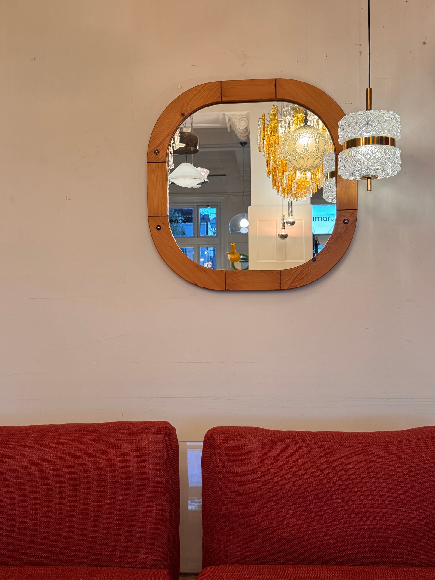 VINTAGE / 1960s Austrolux Crystal Glass Pendant Light