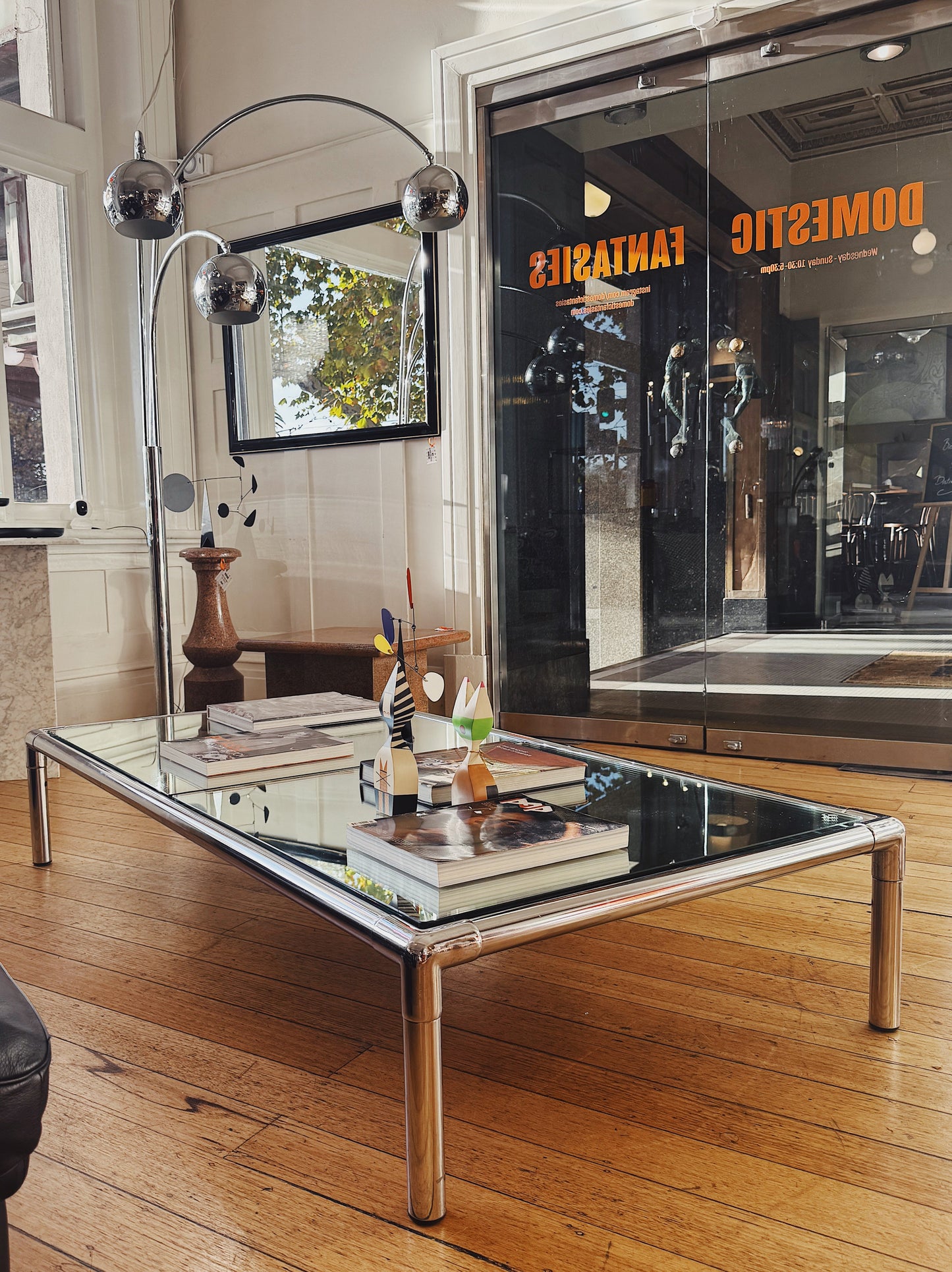 VINTAGE / Tubular Chrome XL Cocktail/Coffee Table
