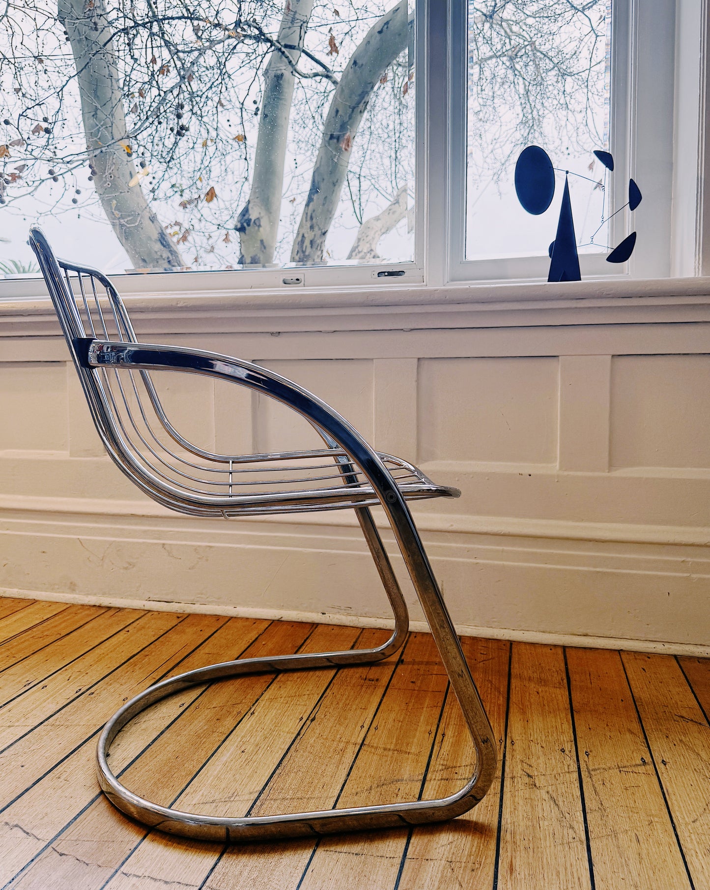 SPACE AGE / Italian Curved Chrome Chairs