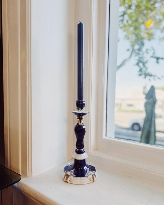 MEISSEN / 19th Century Antique German Porcelain Candlestick