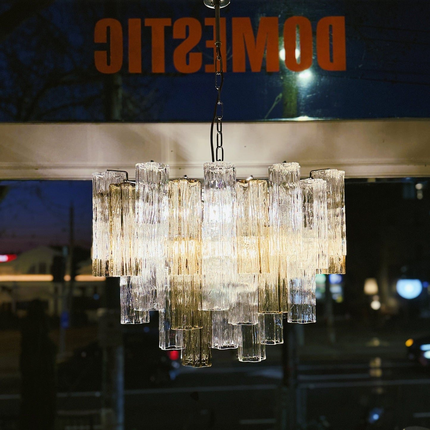 TRONCHI CHANDELIER / Vintage Oval Two Tone Venetian Chandelier