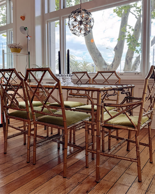 ITALIAN REGENCY / Vintage 1970s Solid Brass Dining Setting