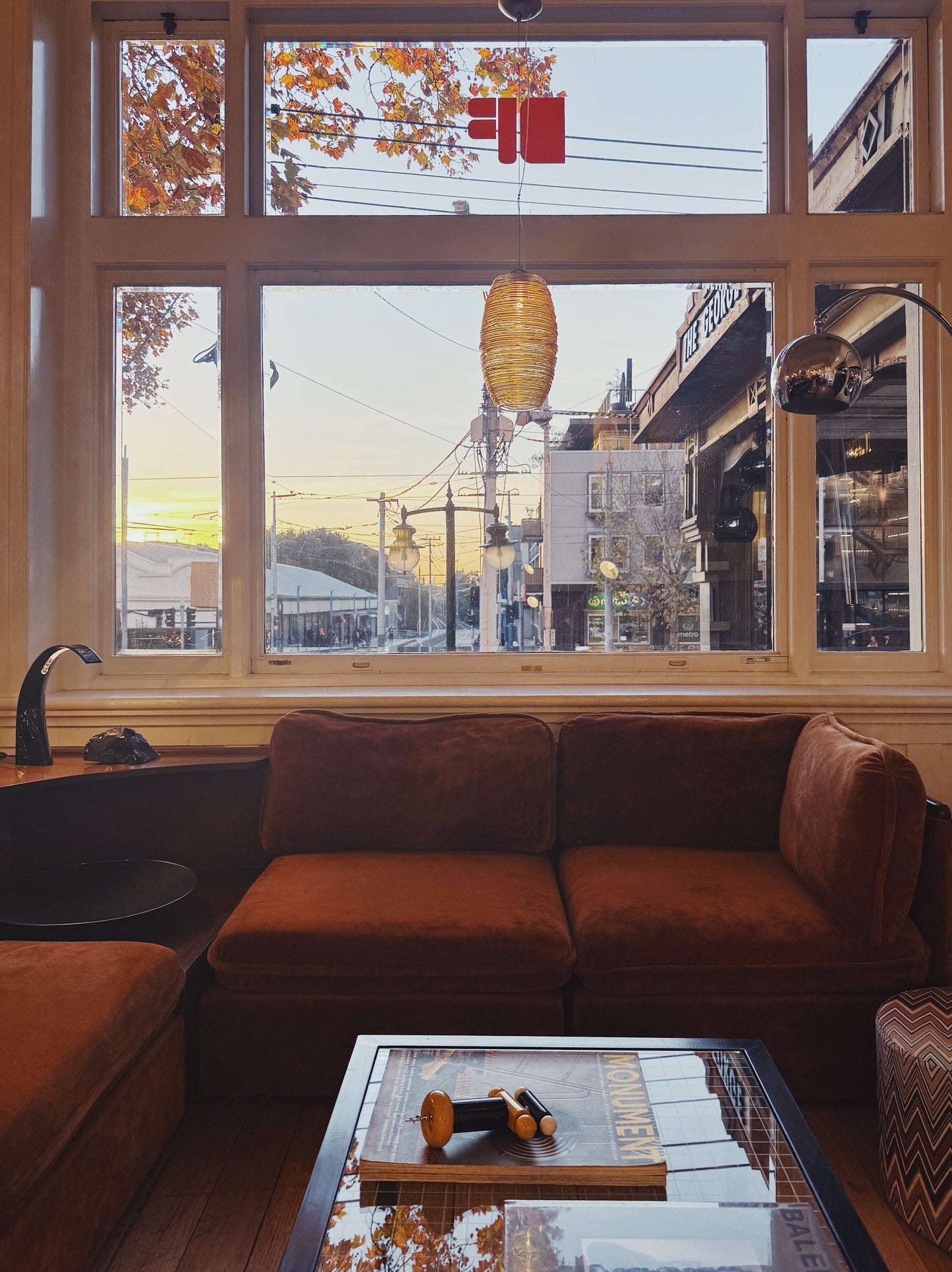 VINTAGE MODULAR / 1970s Cognac Terry/Velour sofa