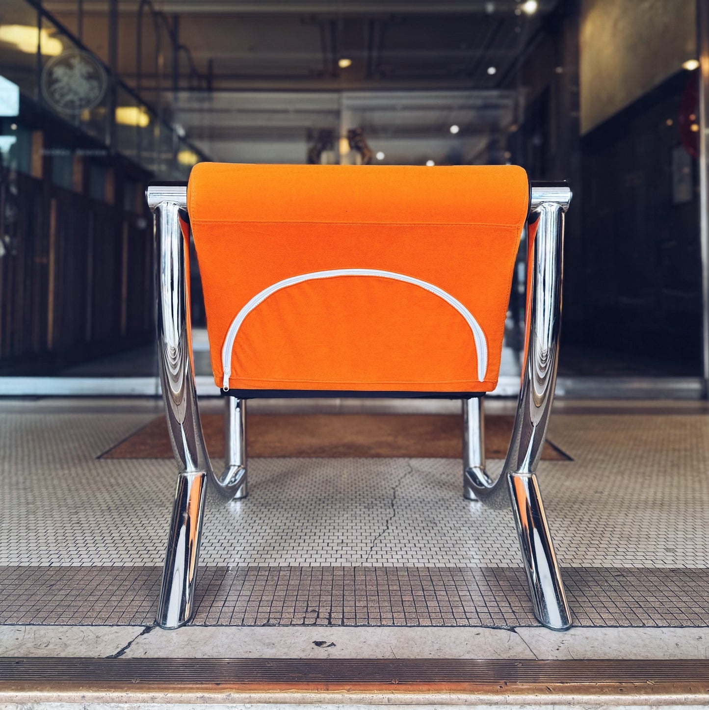 KLOBER TEZETT / 1980s German Post Modern Chrome Occasional Chair