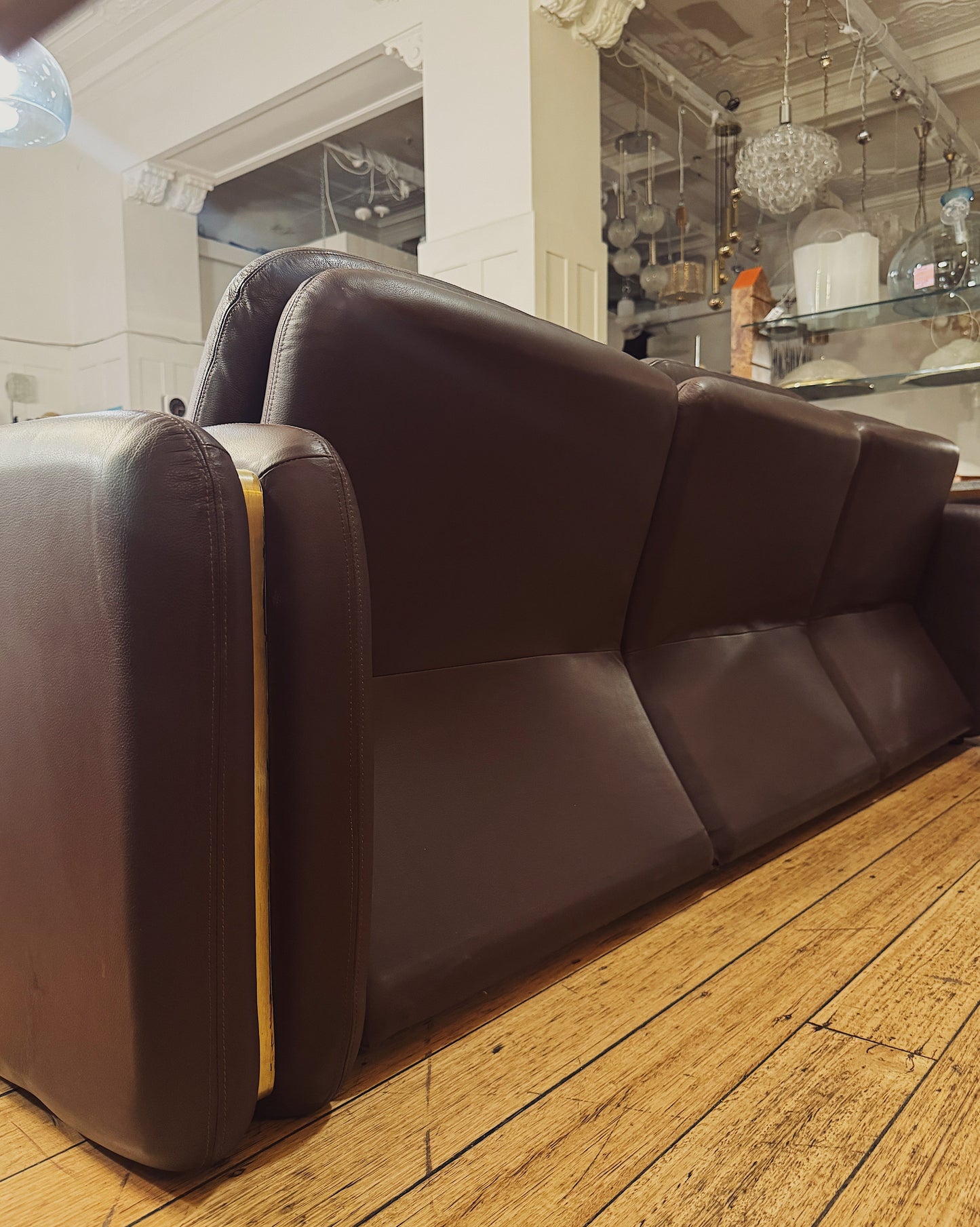 VINTAGE / 1970s Dark Brown Leather Sofas