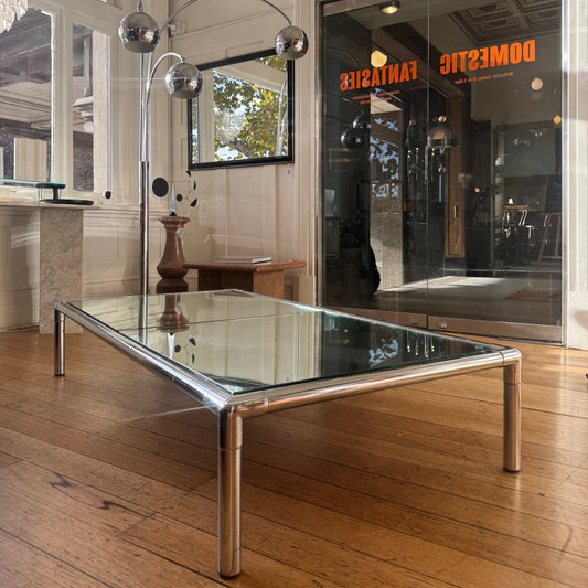 VINTAGE / Tubular Chrome XL Cocktail/Coffee Table